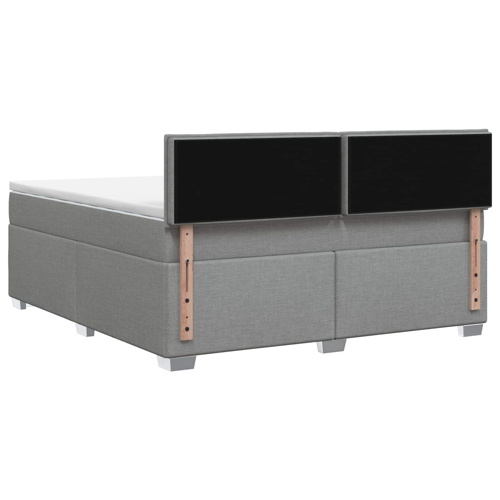 Lit de box spring avec matelas et LED Gris clair 140 x 190 cm