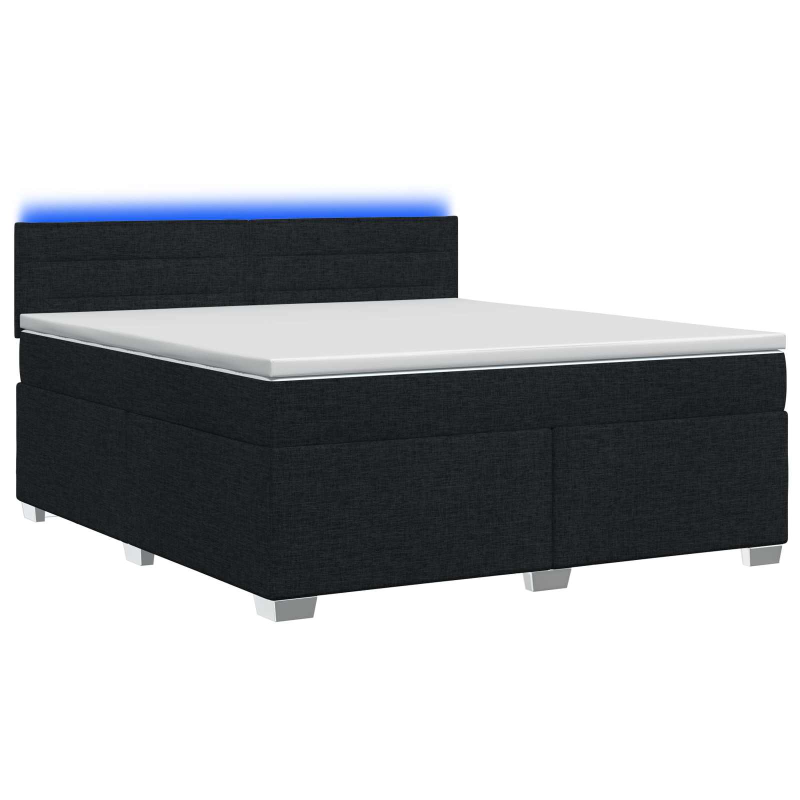 Lit de box spring avec matelas et LED Noir 140 x 190 cm Tissu