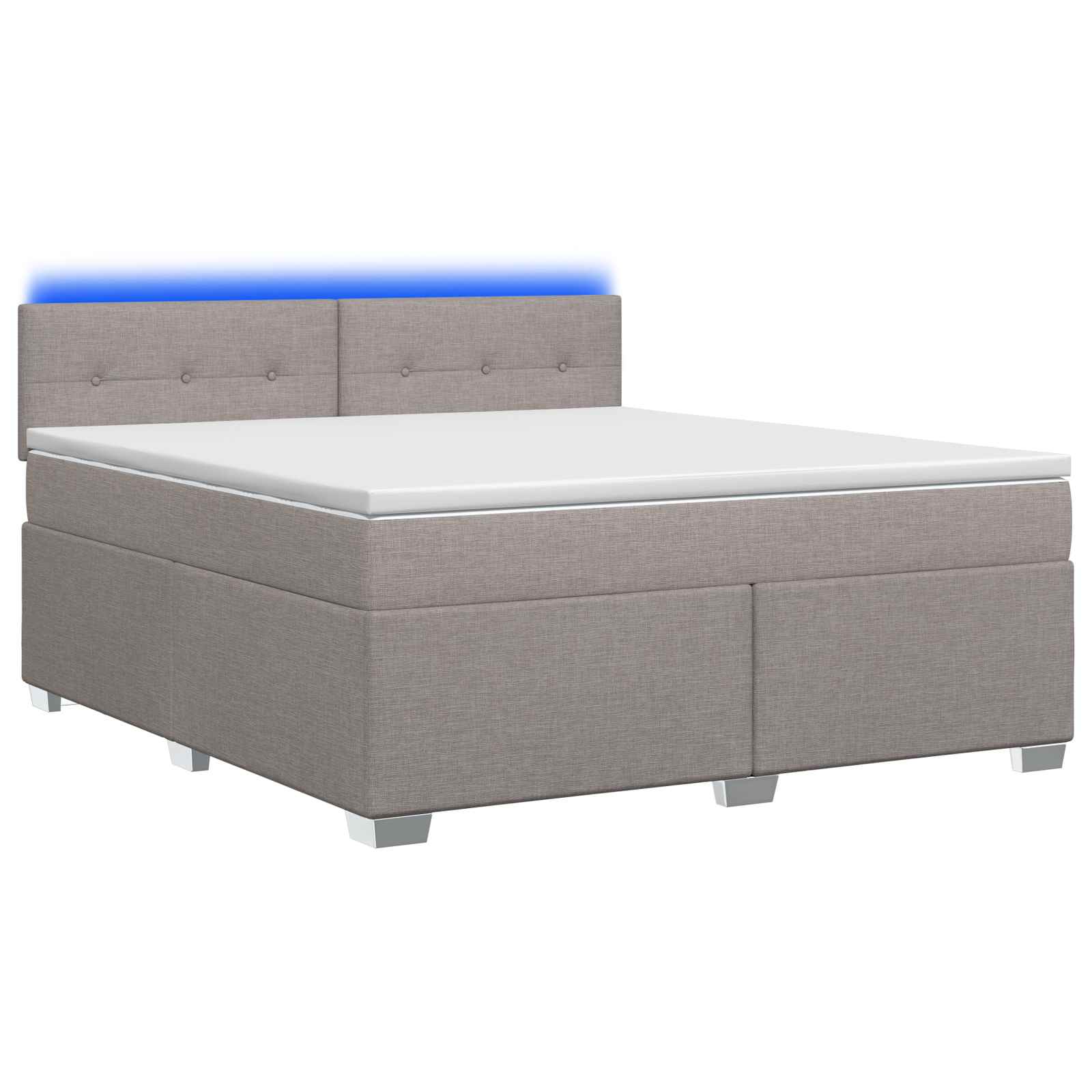 Lit de box spring avec matelas et LED Taupe 140 x 190 cm Tissu