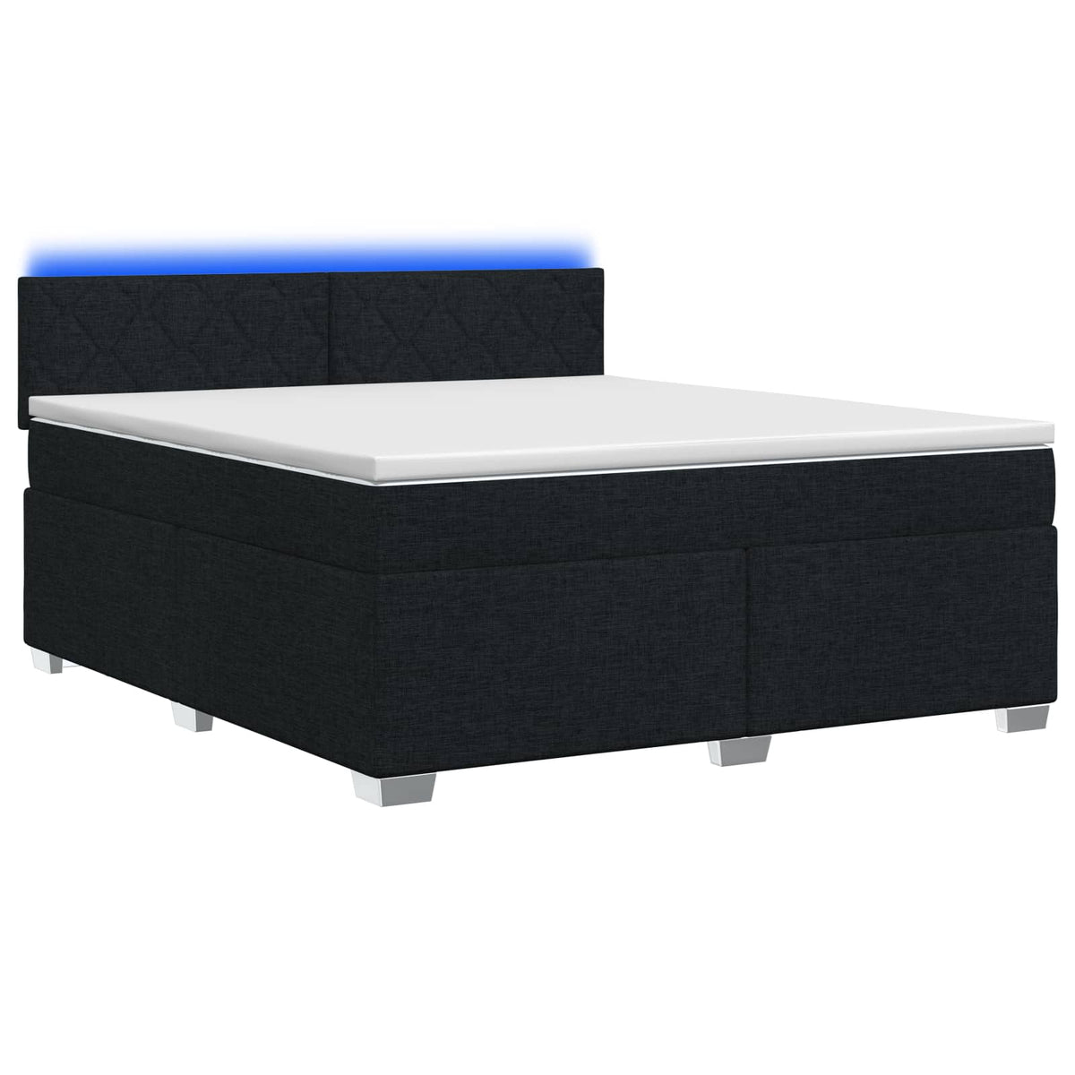 Lit de box spring avec matelas et LED Noir 140 x 190 cm Tissu