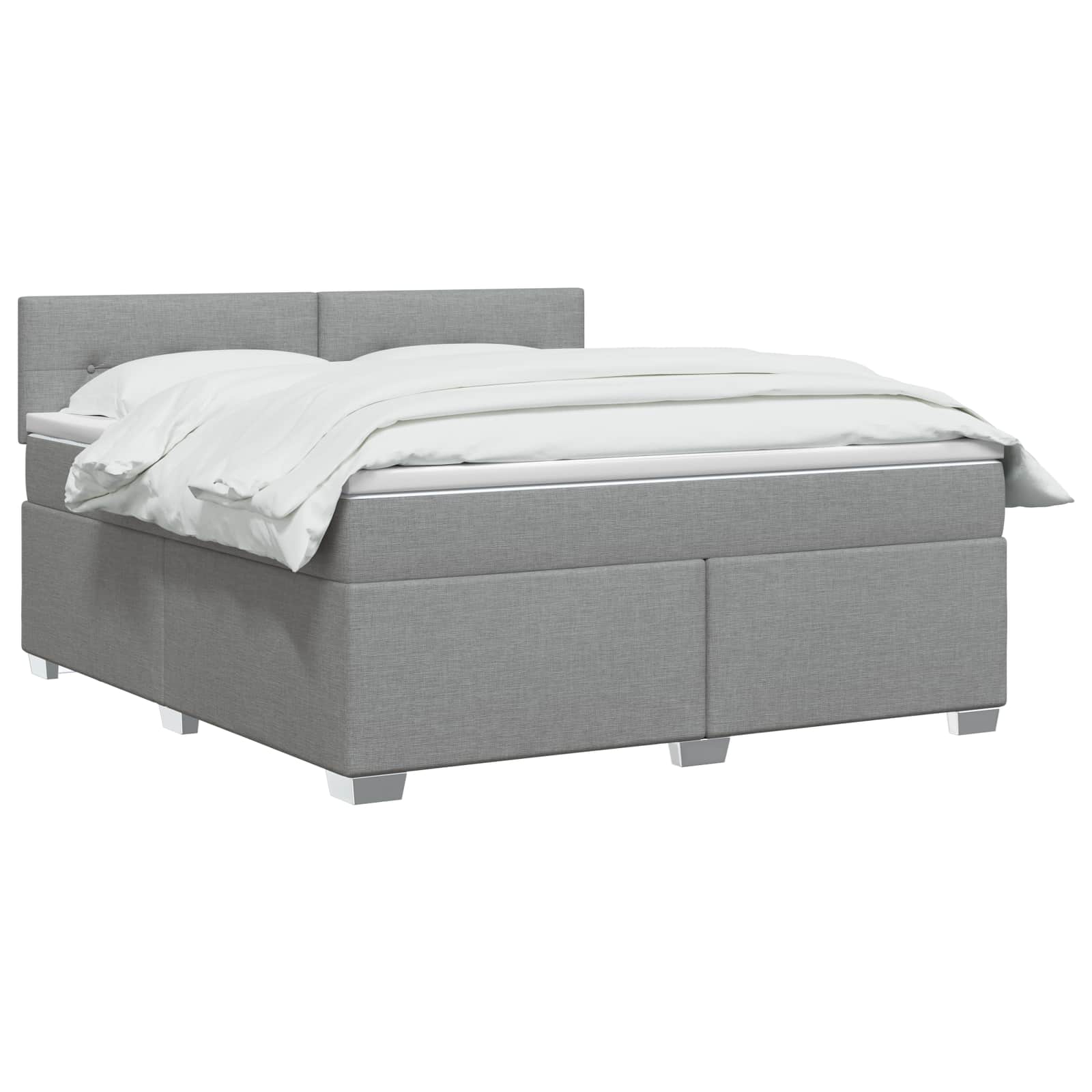 Lit de box spring avec matelas et LED Gris clair 140 x 200 cm
