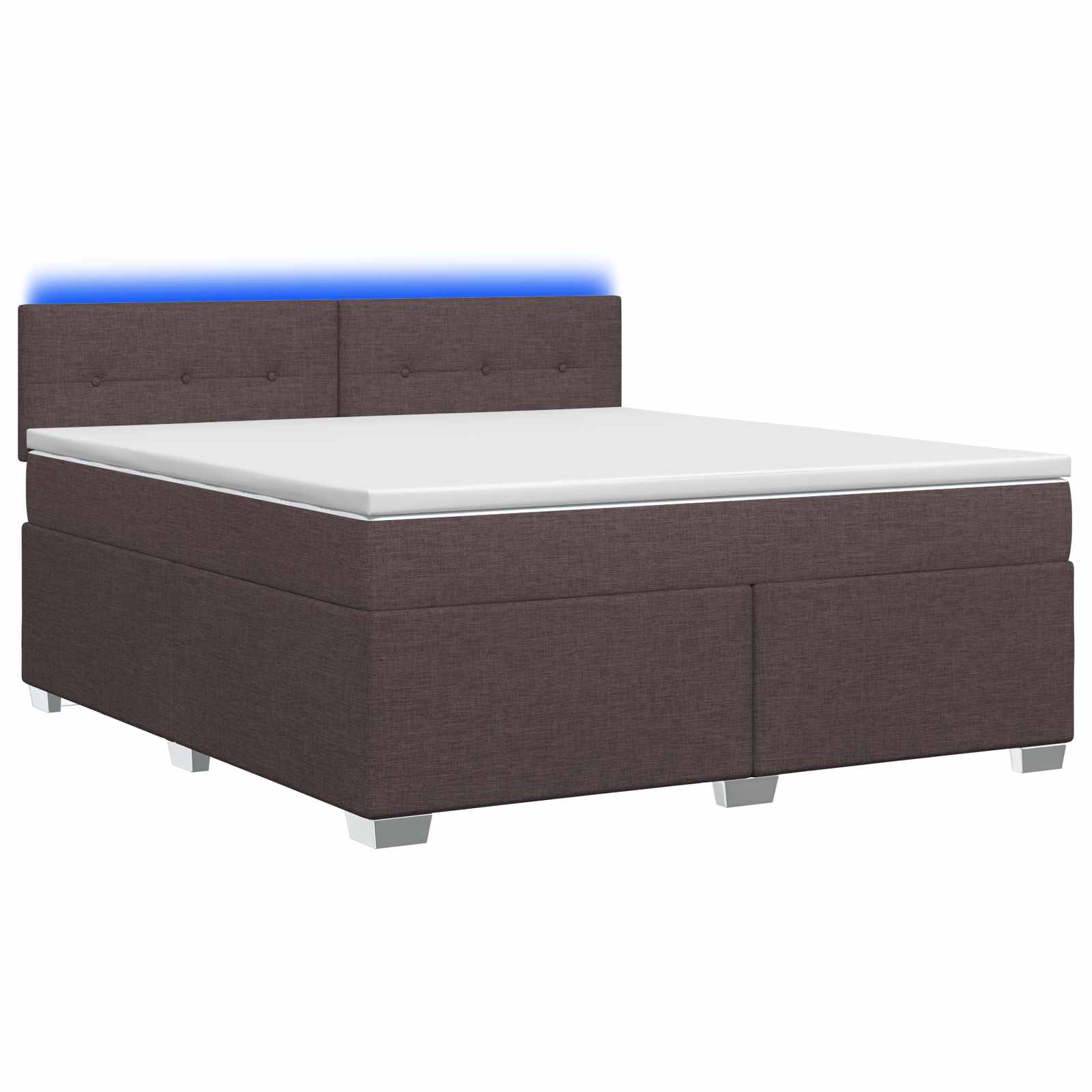 Lit de box spring avec matelas et LED Marron foncé 140 x 200 cm