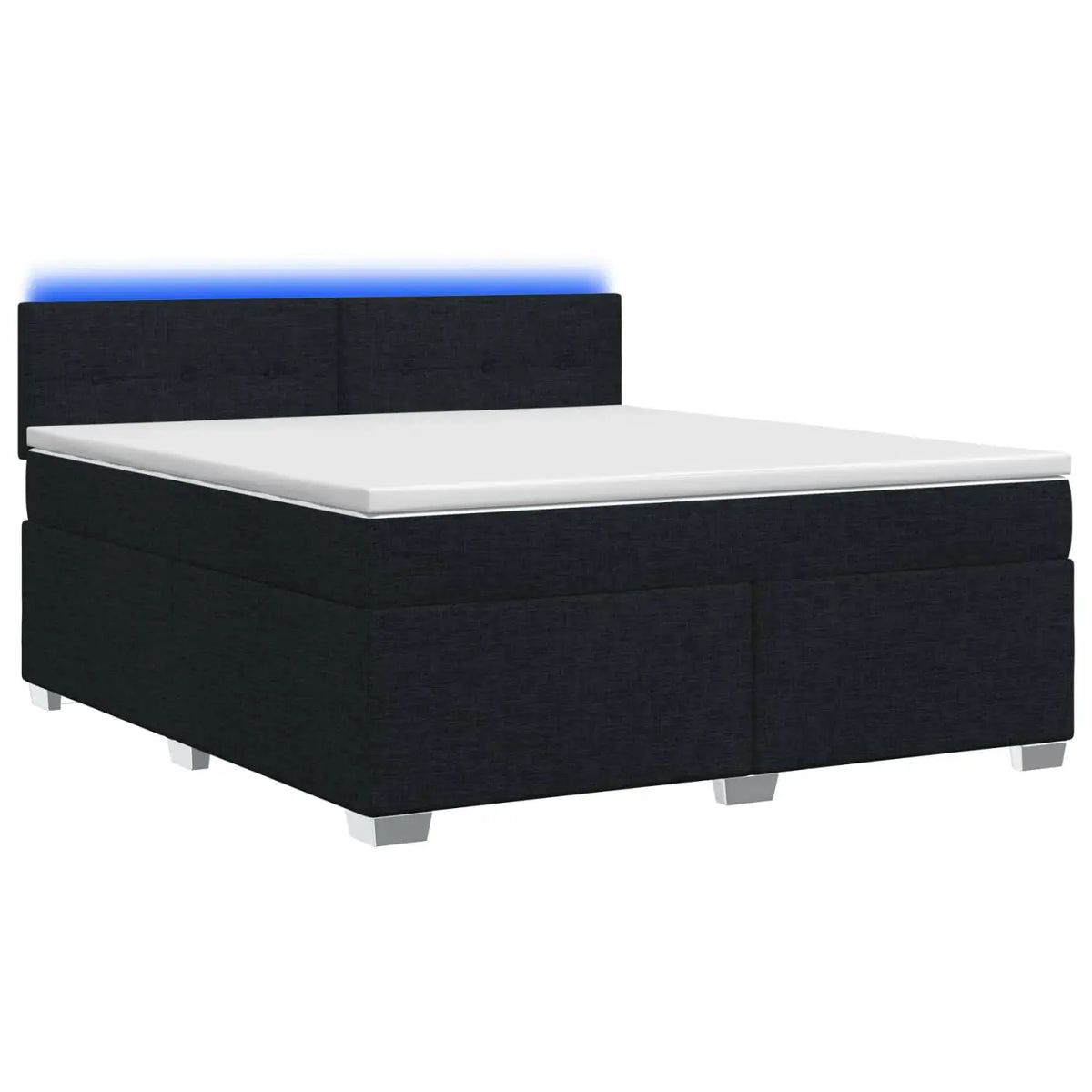 Lit de box spring avec matelas et LED Noir 160 x 200 cm Tissu - XIOS