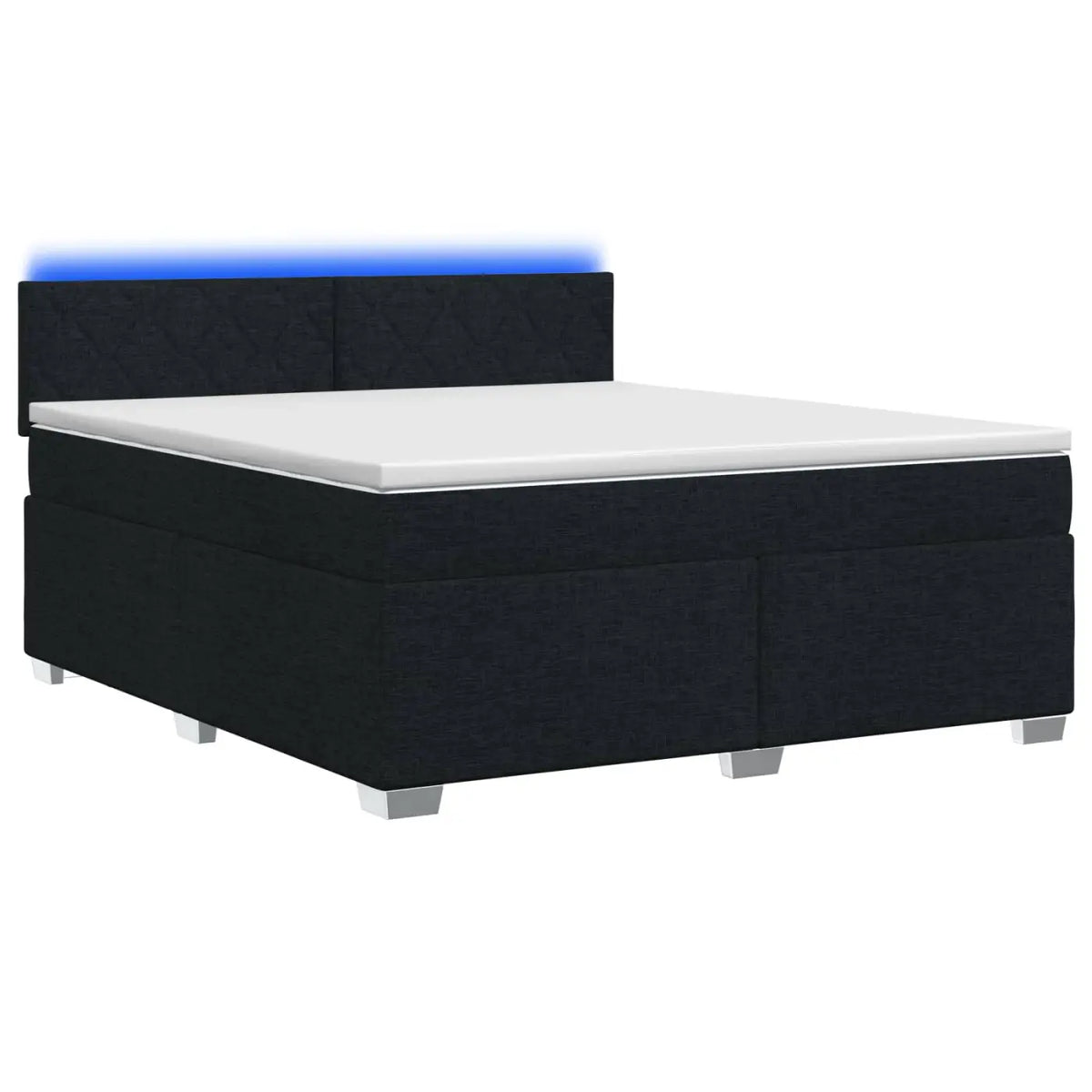 Lit de box spring avec matelas et LED Noir 160 x 200 cm Tissu - XIOS