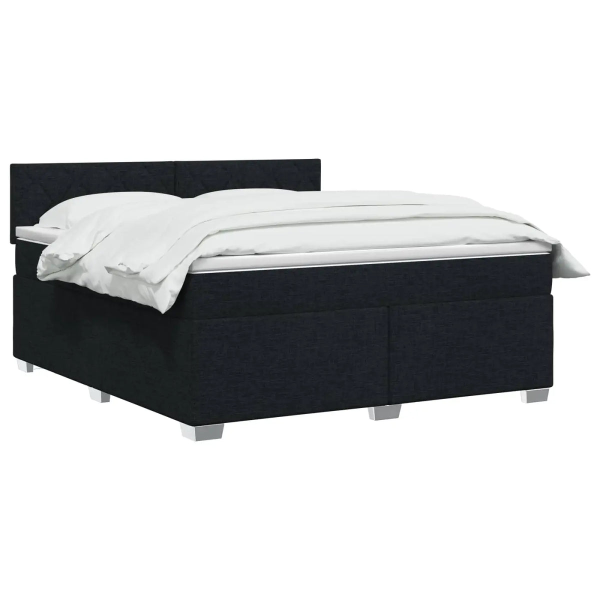 Lit de box spring avec matelas et LED Noir 160 x 200 cm Tissu - XIOS