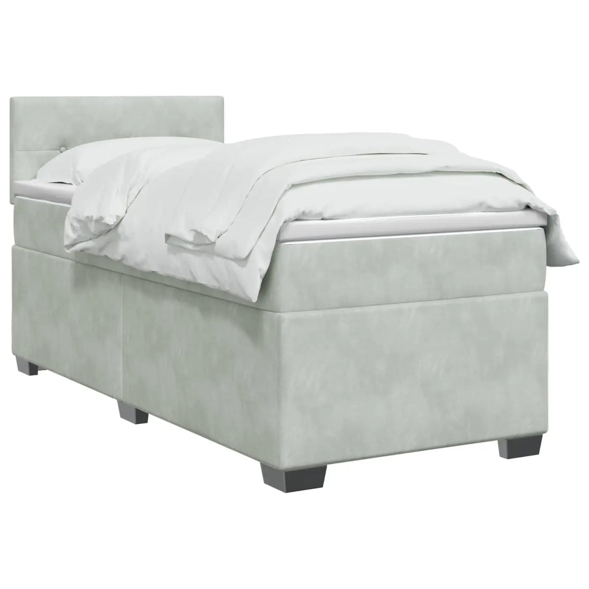 Lit de box spring avec matelas et LED Gris clair 80 x 200 cm - XIOS