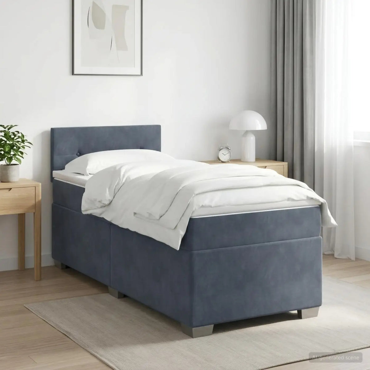 Lit de box spring avec matelas et LED Gris foncé 80 x 200 cm - XIOS