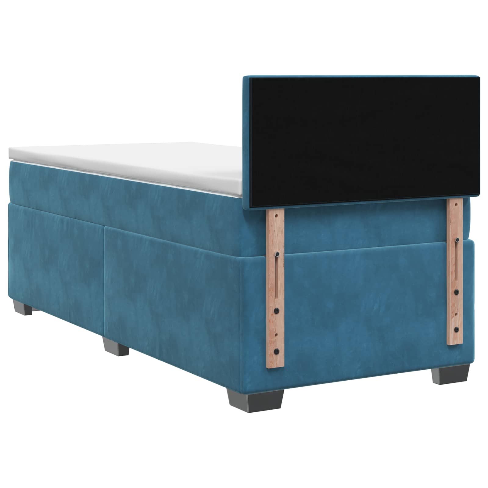 Lit de box spring avec matelas et LED Bleu 80 x 200 cm Velours