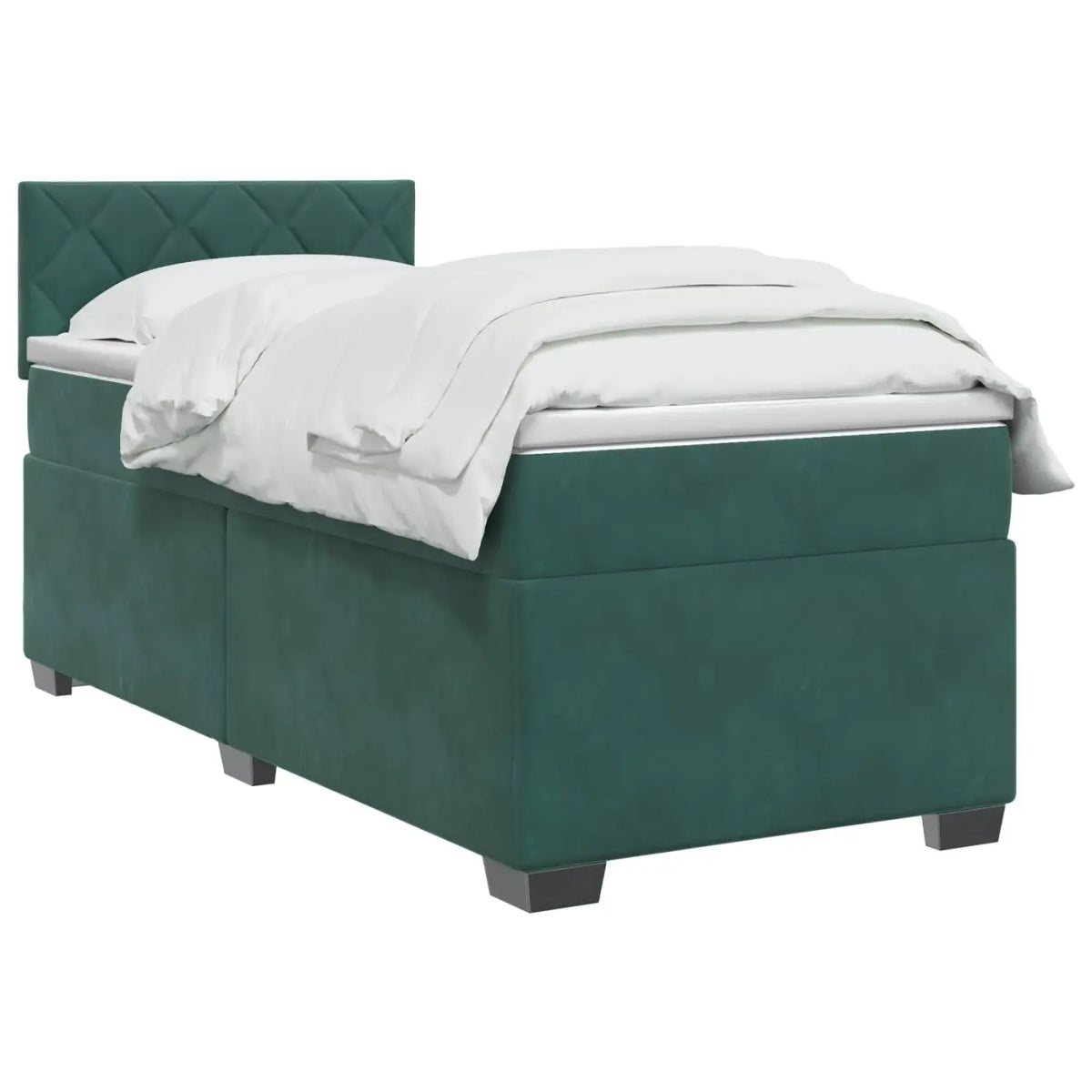 Lit de box spring avec matelas et LED Vert foncé 90 x 200 cm - XIOS