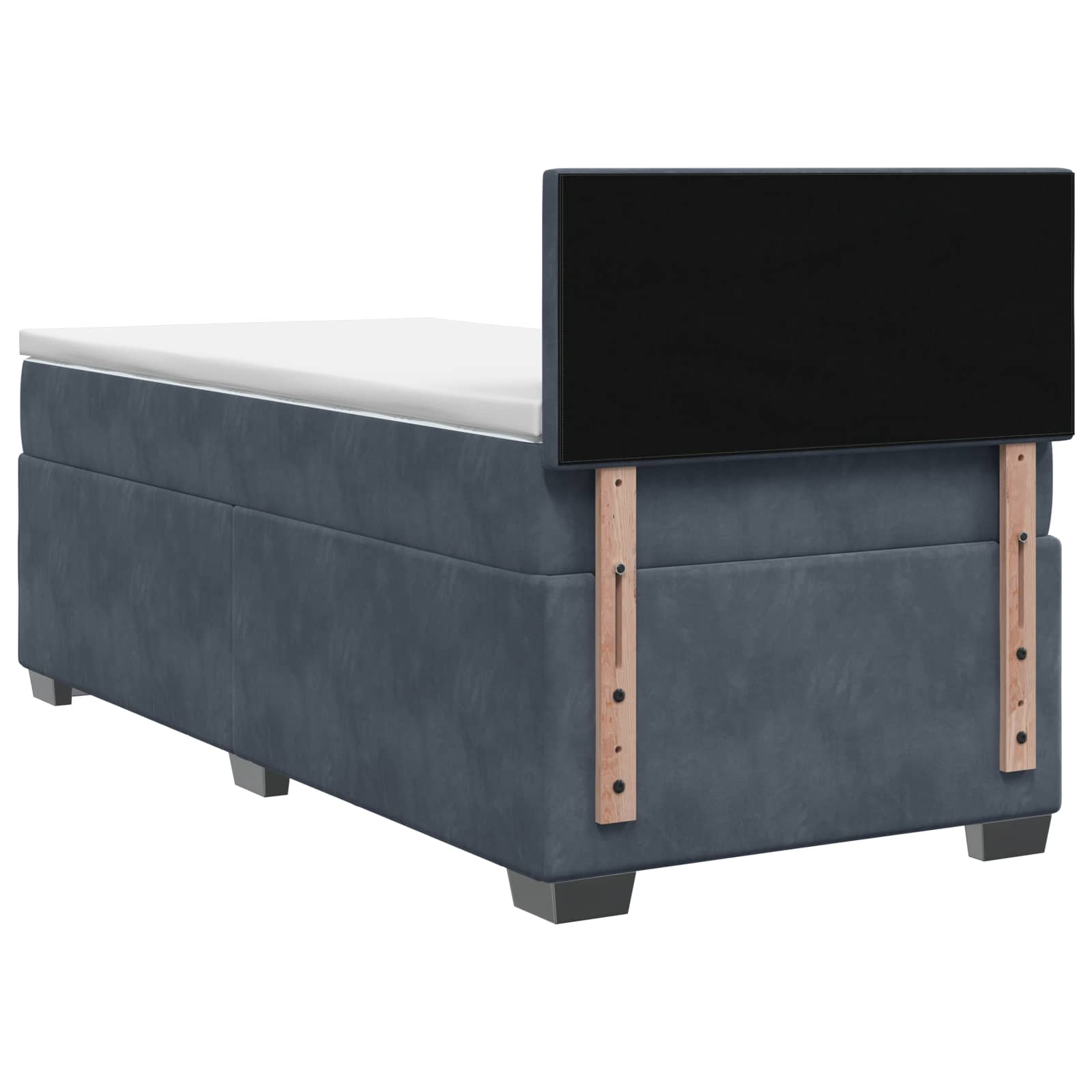 Lit de box spring avec matelas et LED Gris foncé 100 x 200 cm