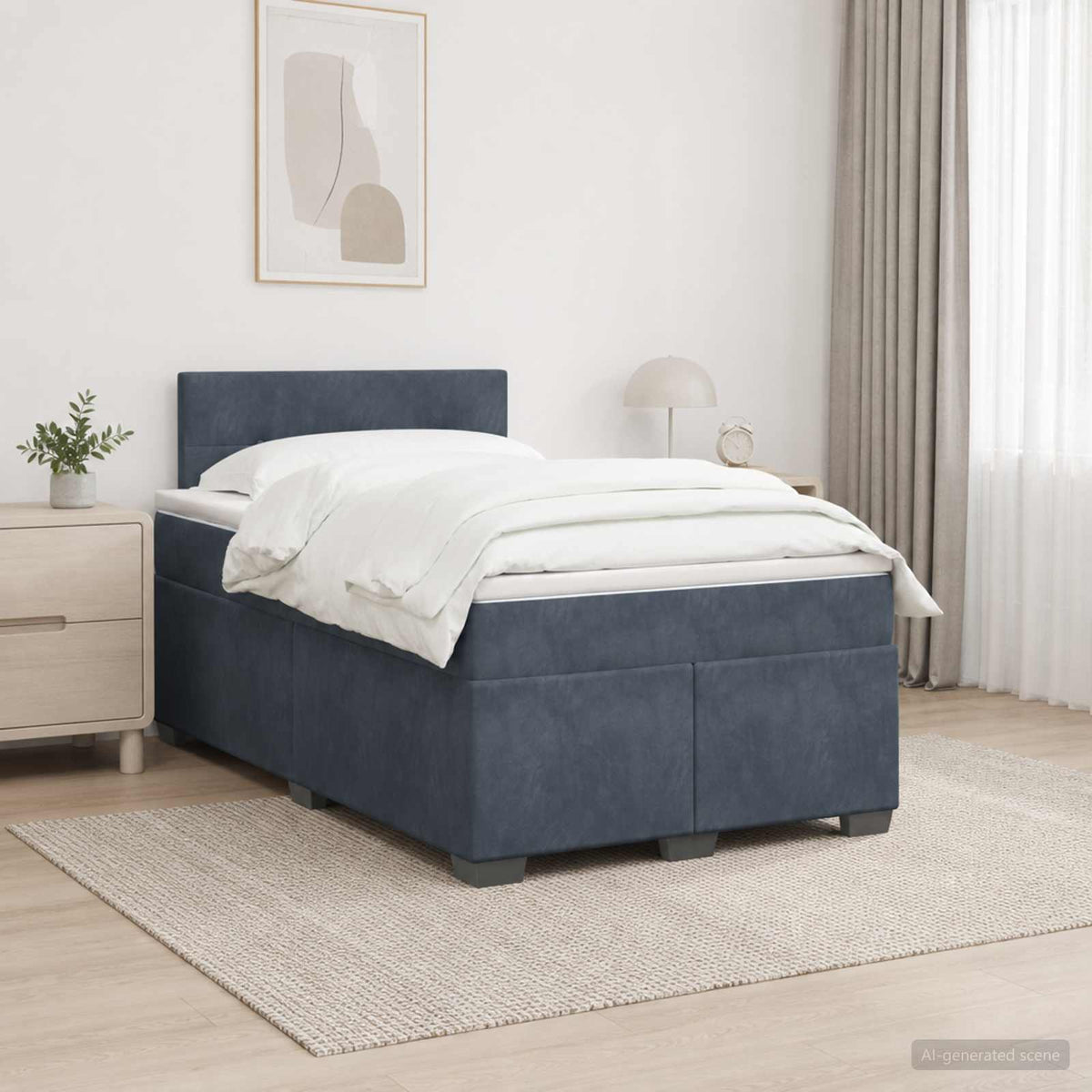 Lit de box spring avec matelas et LED Gris foncé 120 x 190 cm