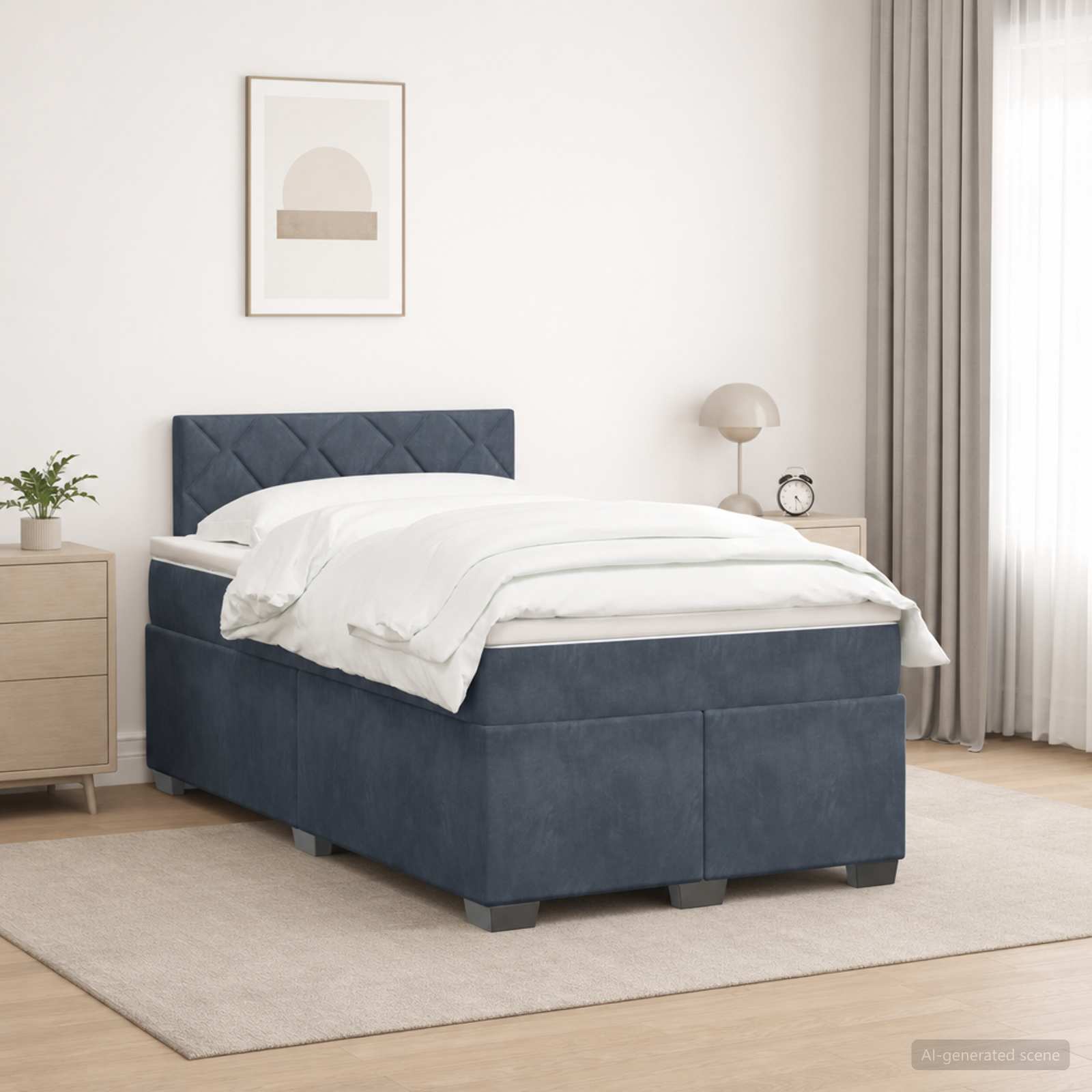 Lit de box spring avec matelas et LED Gris foncé 120 x 200 cm