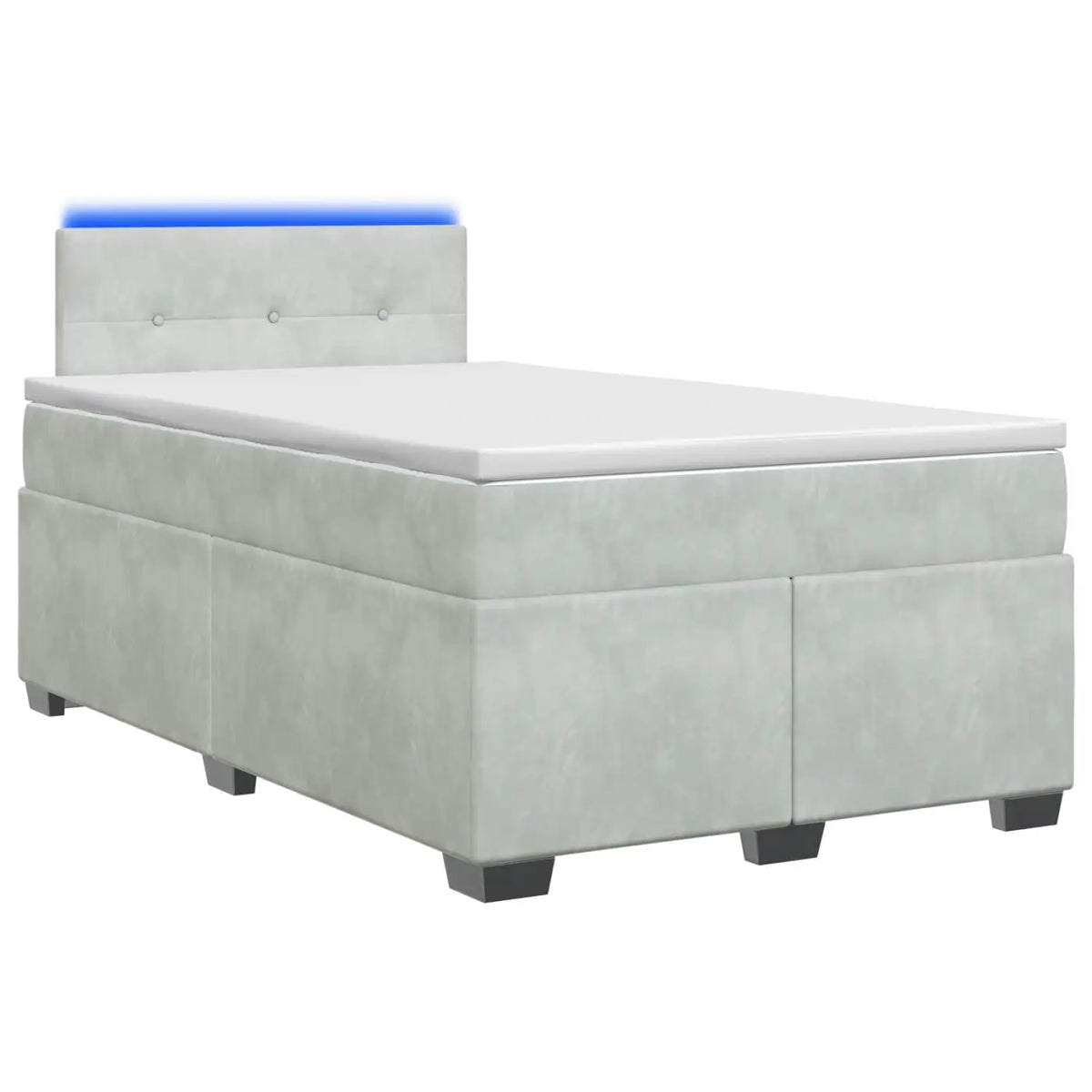 Lit de box spring avec matelas et LED Gris clair 120 x 200 cm - XIOS
