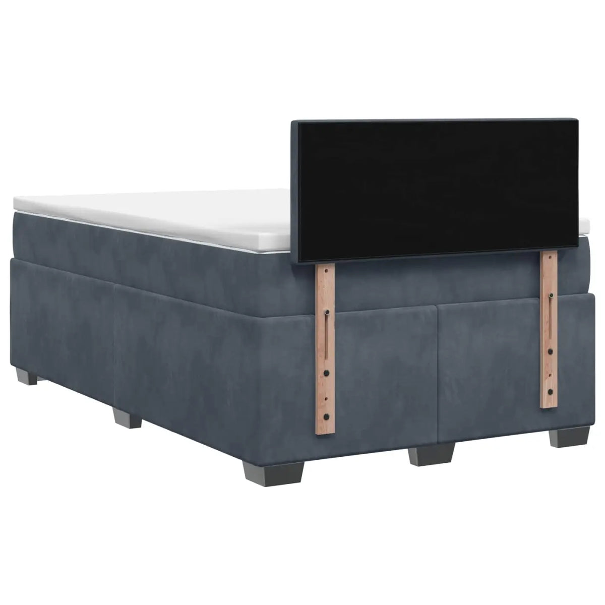 Lit de box spring avec matelas et LED Gris foncé 120 x 200 cm - XIOS