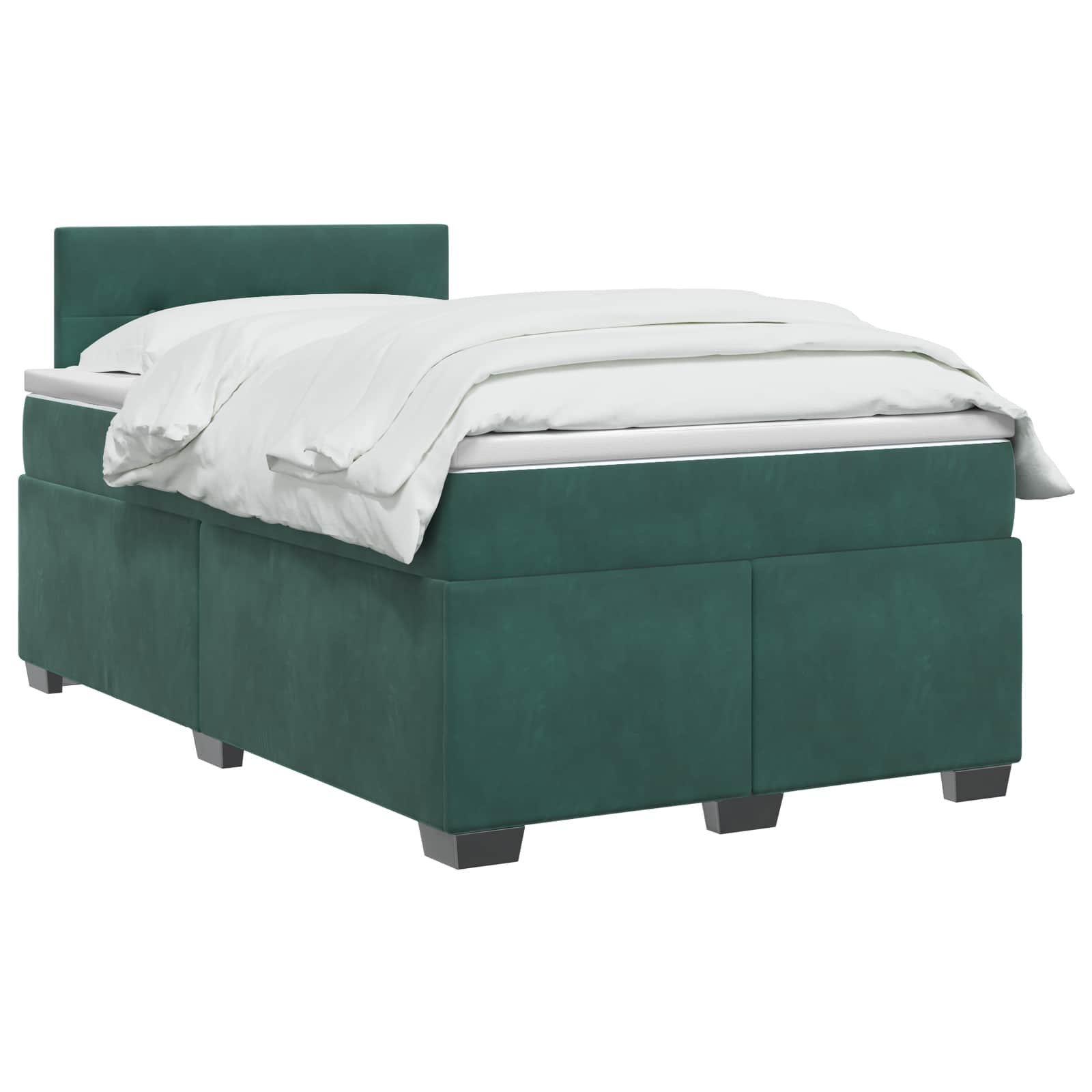 Lit de box spring avec matelas et LED Vert foncé 120 x 200 cm