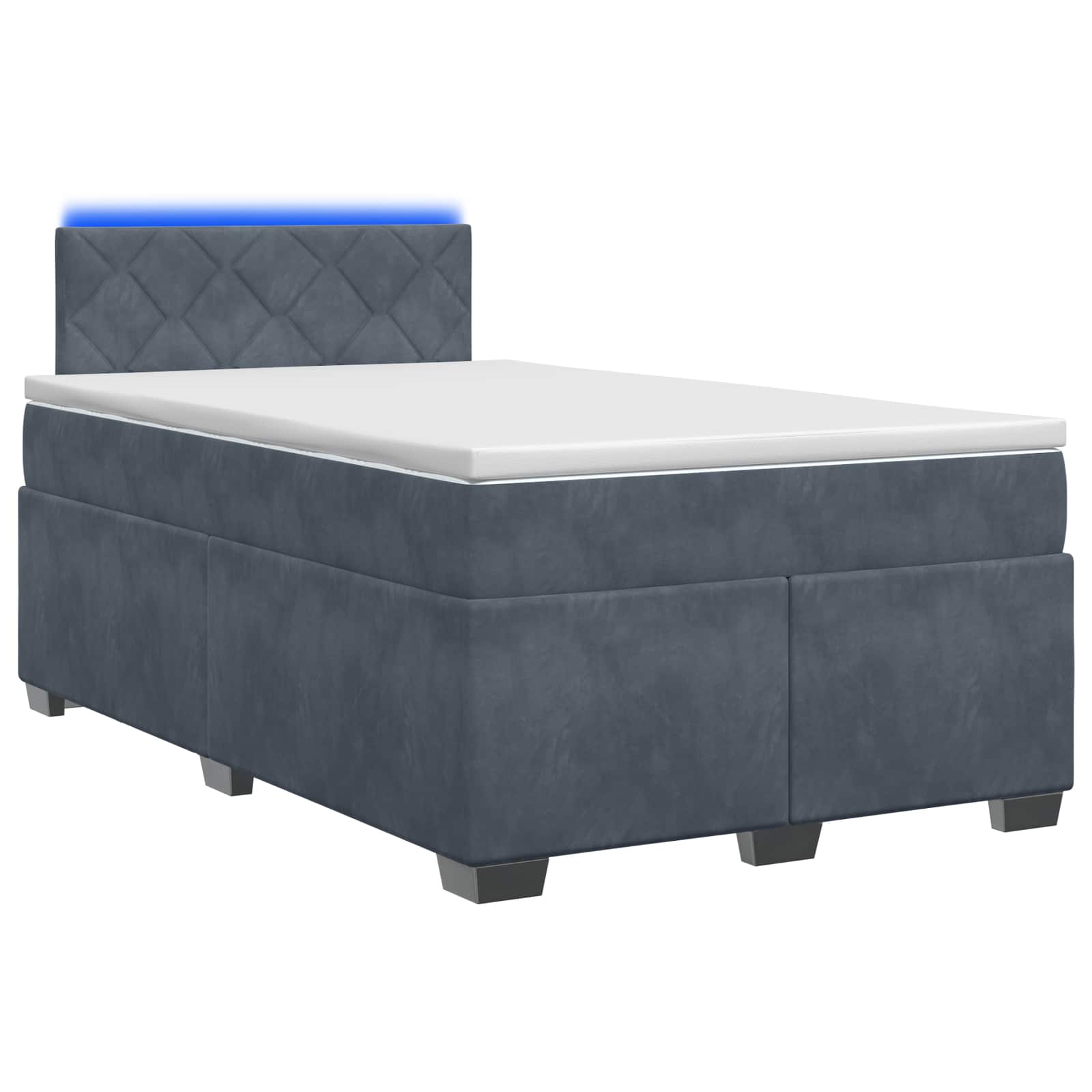 Lit de box spring avec matelas et LED Gris foncé 120 x 200 cm