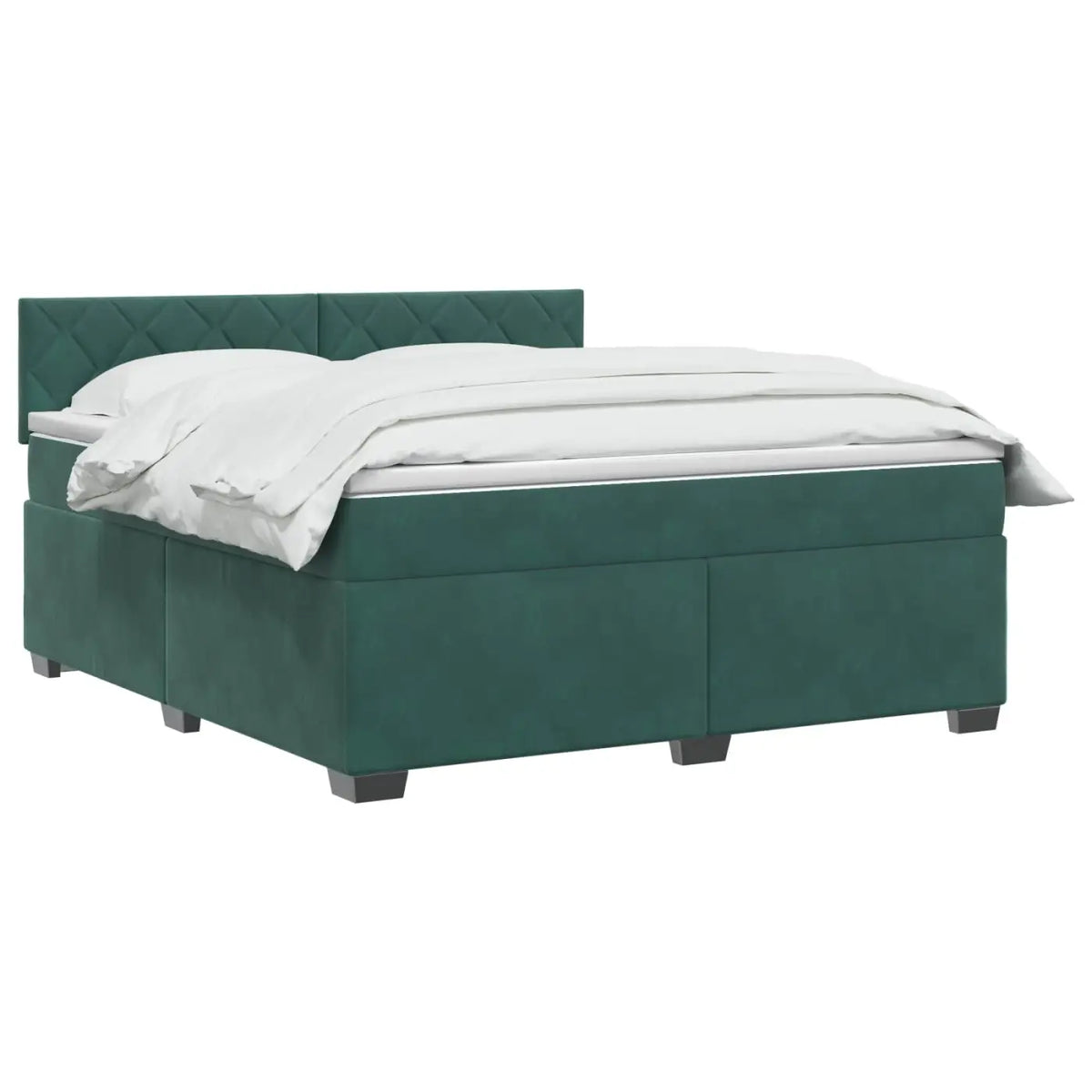 Lit de box spring avec matelas et LED Vert foncé 140 x 190 cm - XIOS