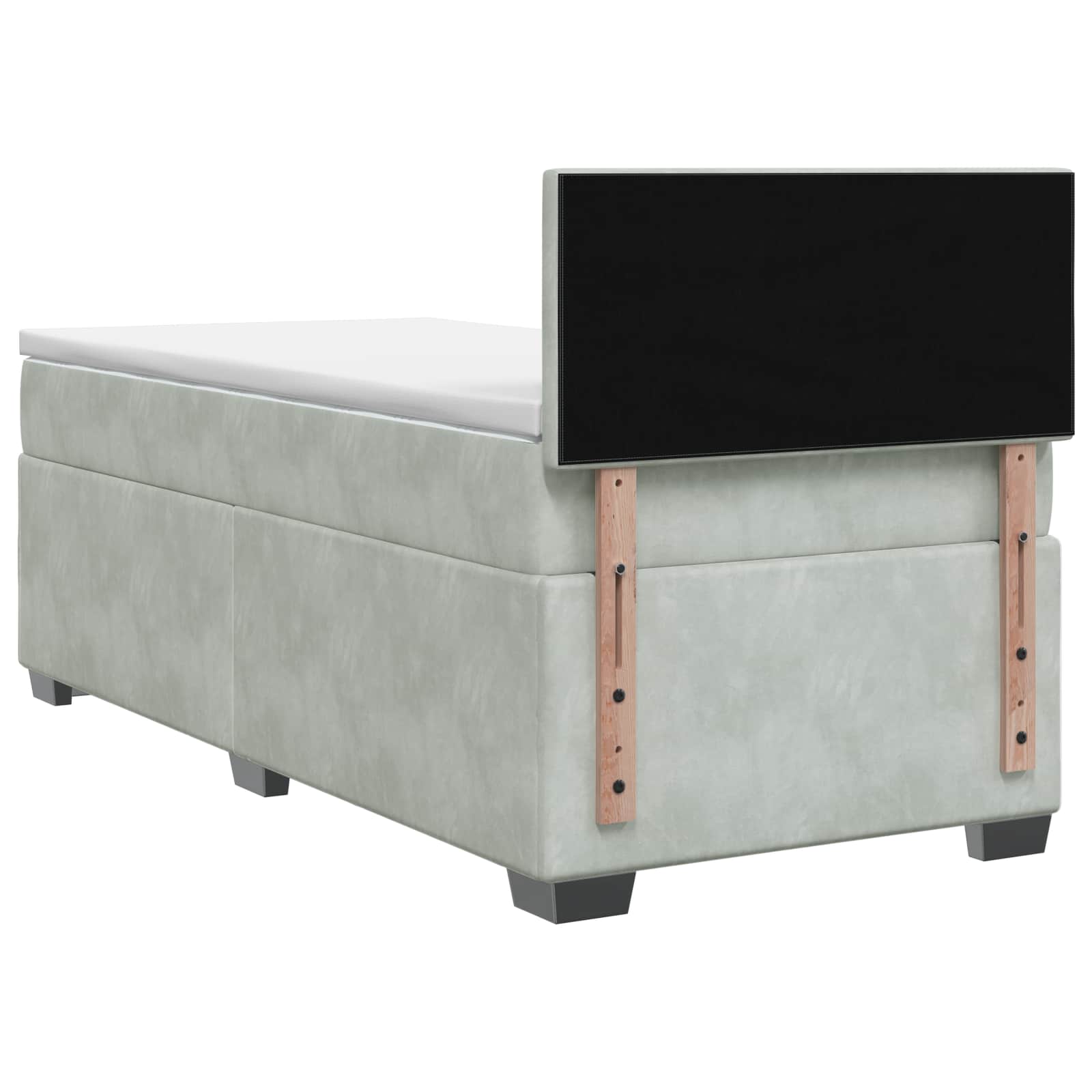 Lit de box spring avec matelas et LED Gris clair Simple Velours - XIOS