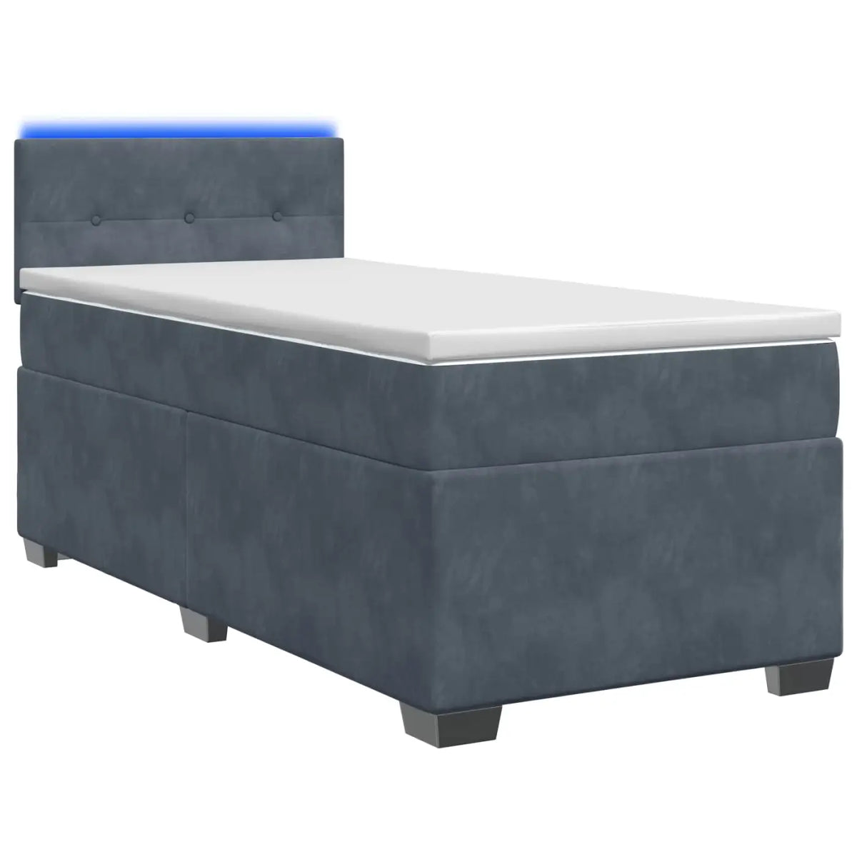Lit de box spring avec matelas et LED Gris foncé Simple Velours - XIOS