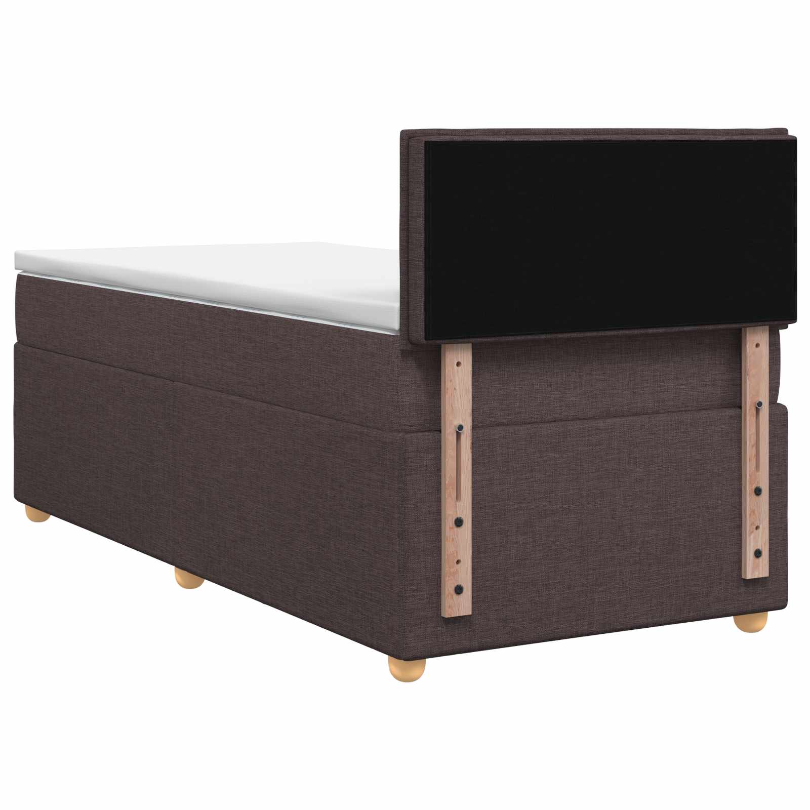 Lit boxspring avec matelas Marron foncé 90 x 190 cm Tissu - XIOS