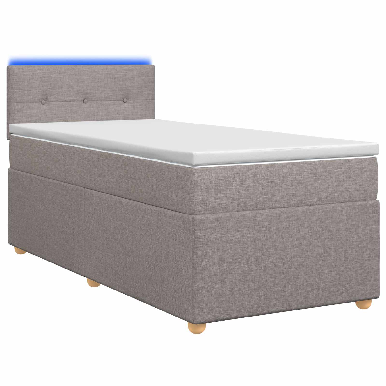 Lit boxspring avec matelas Taupe 90 x 190 cm Tissu