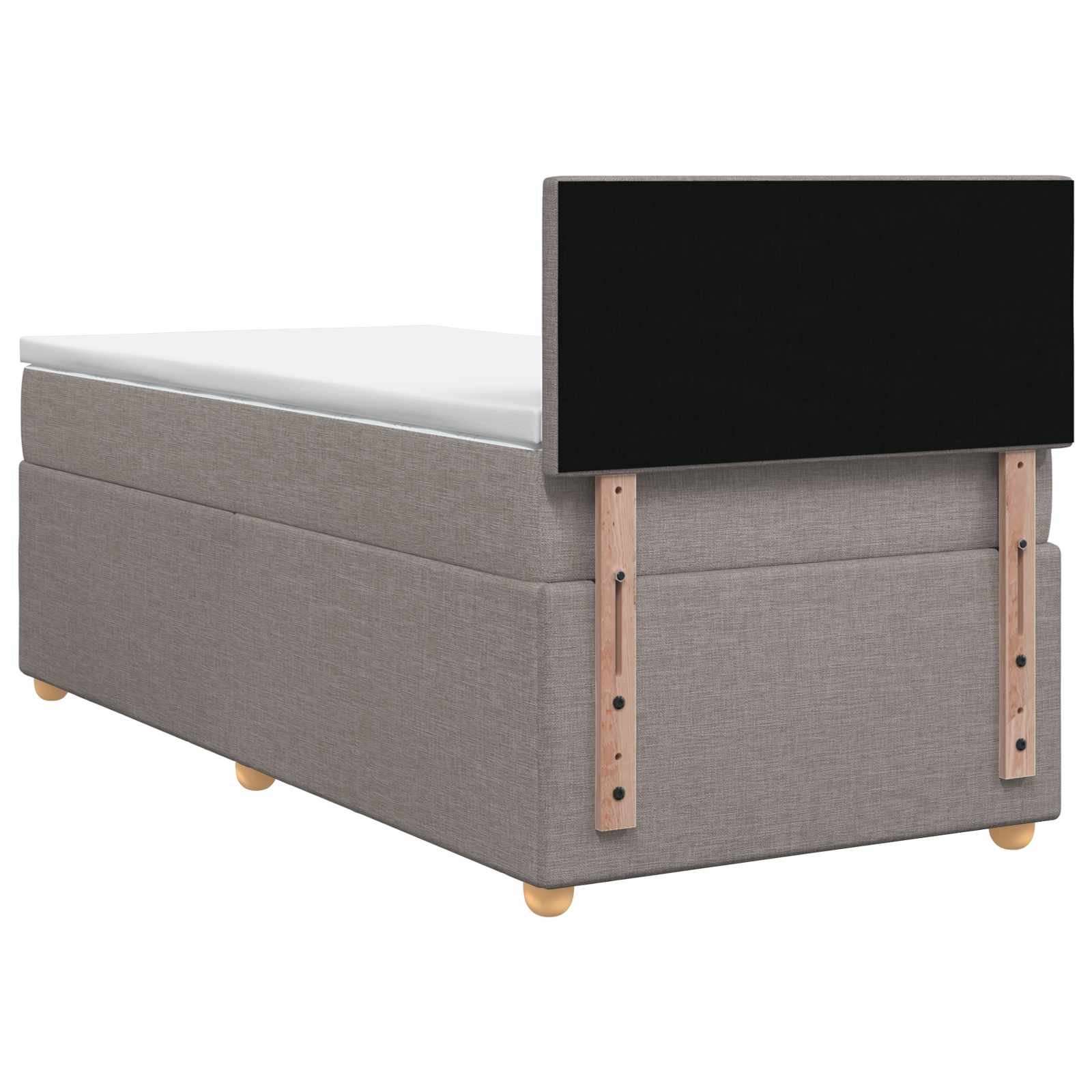 Lit boxspring avec matelas Taupe 90 x 190 cm Tissu