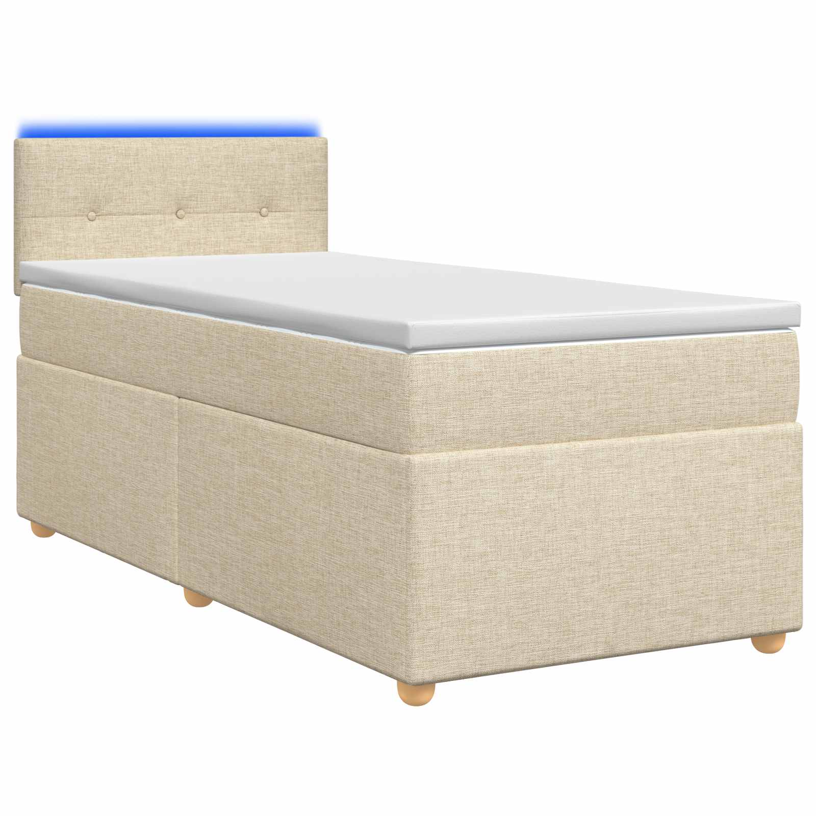 Lit boxspring avec matelas Crème 90 x 190 cm Tissu - XIOS