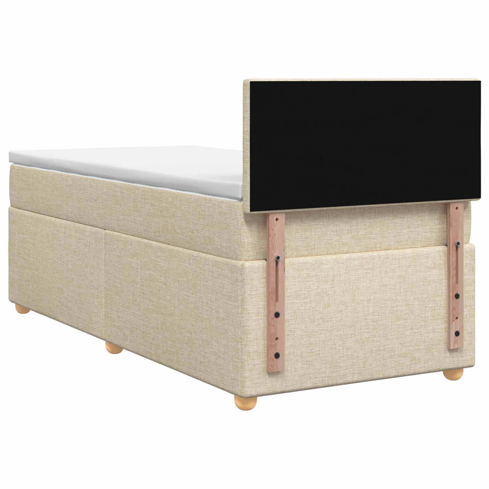 Lit boxspring avec matelas Crème 90 x 190 cm Tissu - XIOS