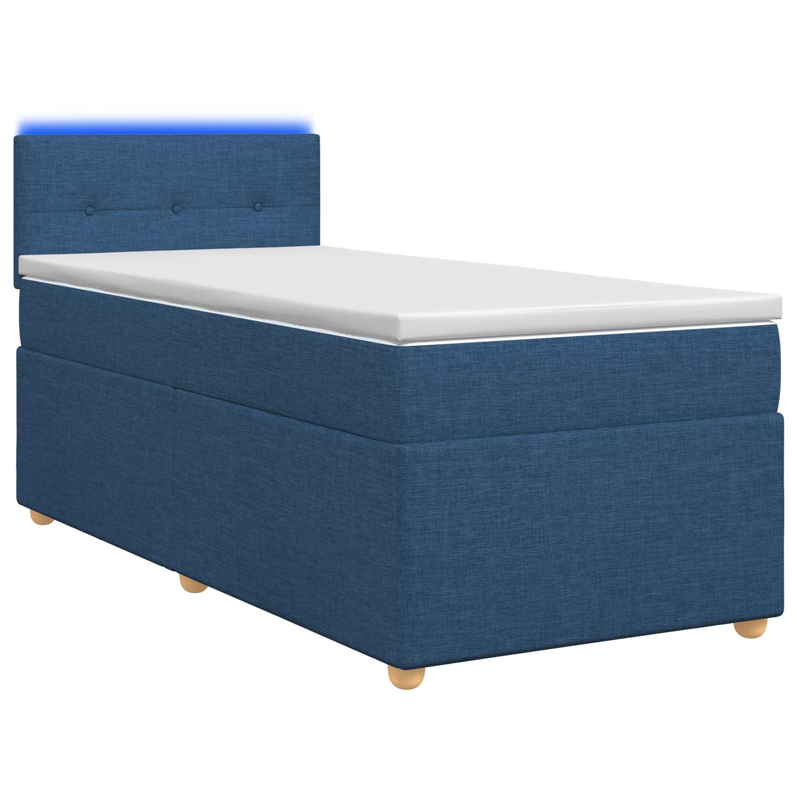 Lit boxspring avec matelas Bleu 90 x 190 cm Tissu - XIOS