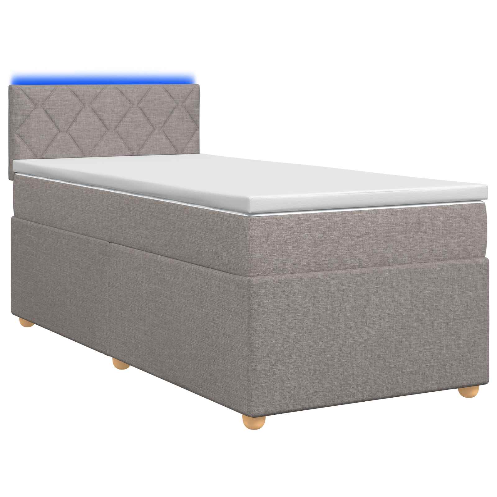 Lit boxspring avec matelas Taupe 90 x 190 cm Tissu - XIOS