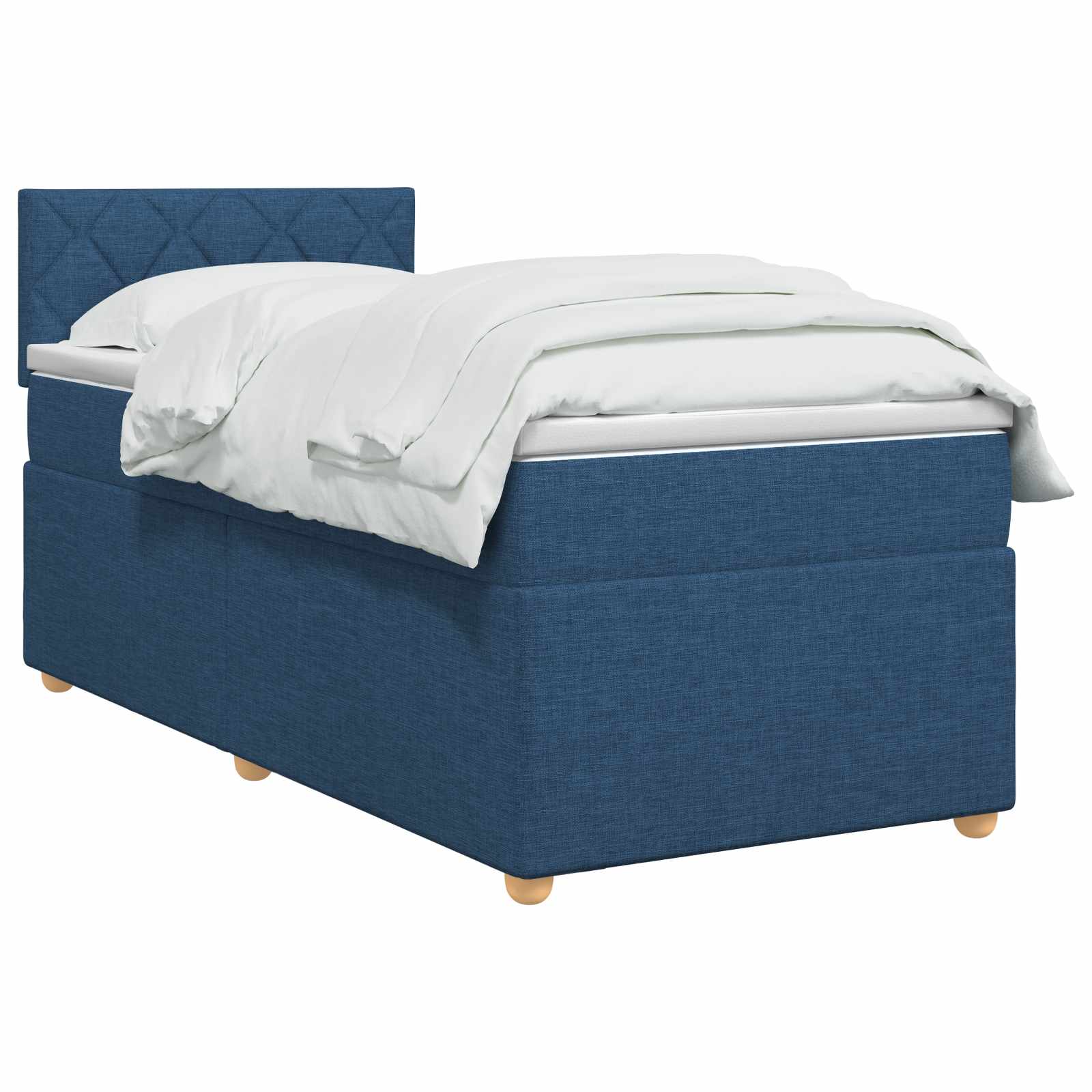 Lit boxspring avec matelas Bleu 90 x 190 cm Tissu - XIOS