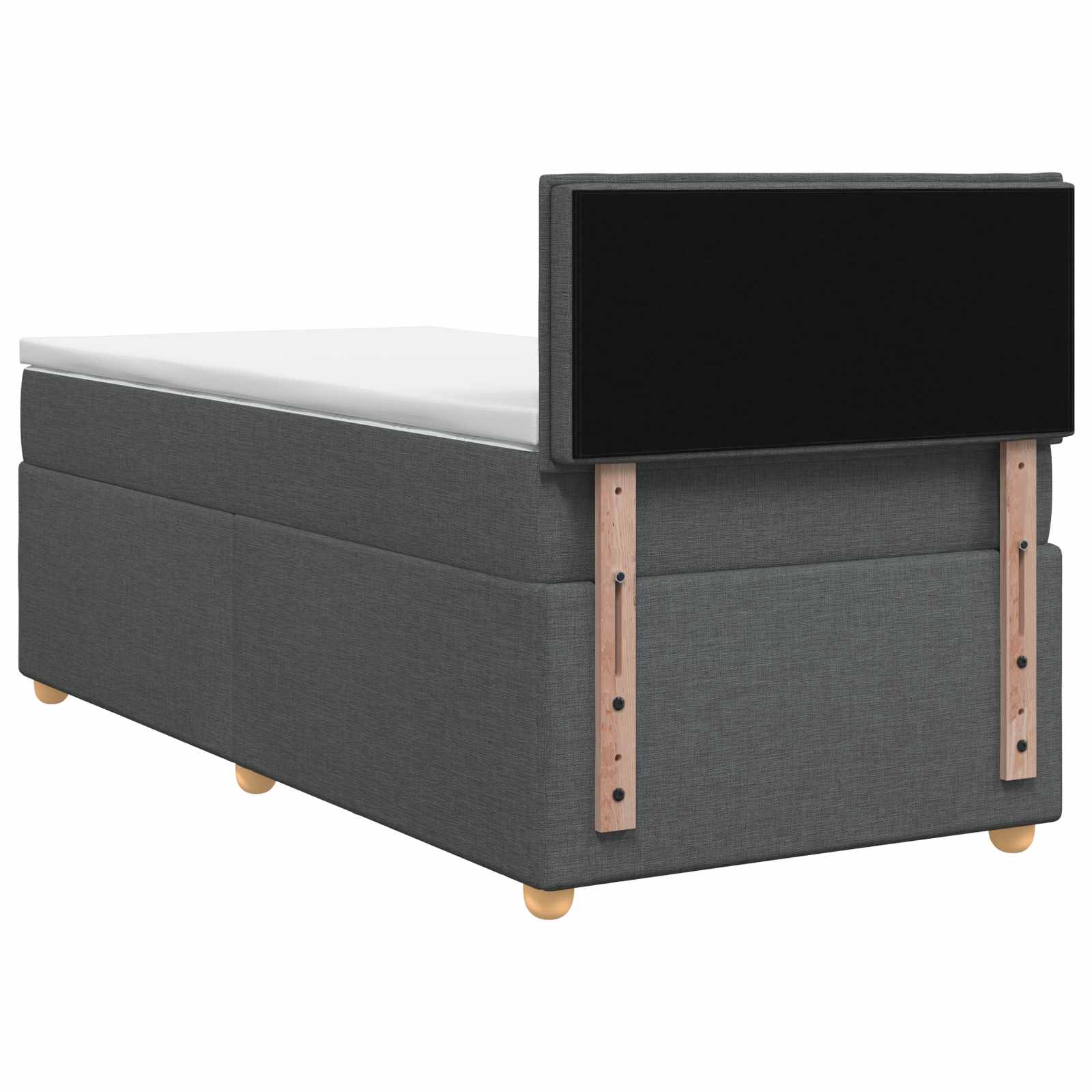 Lit boxspring avec matelas Gris foncé 90 x 200 cm Tissu - XIOS