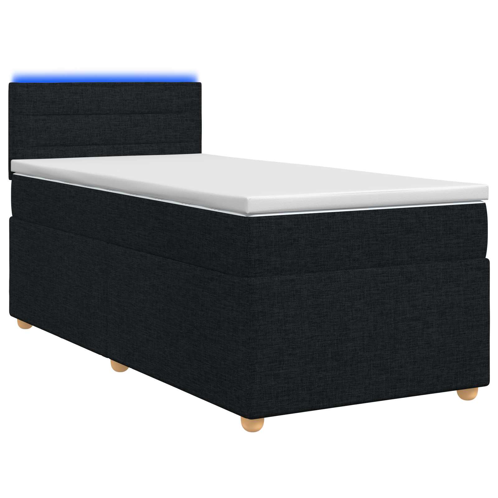 Lit boxspring avec matelas Noir 90 x 200 cm Tissu - XIOS