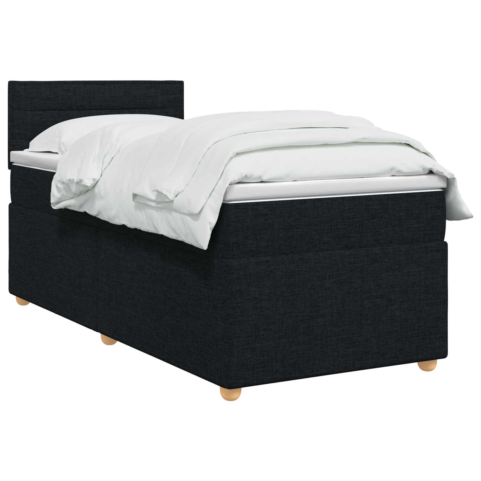 Lit boxspring avec matelas Noir 90 x 200 cm Tissu - XIOS