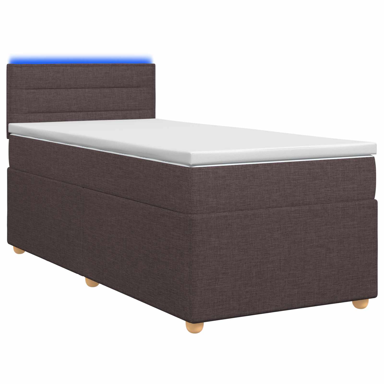 Lit boxspring avec matelas Marron foncé 90 x 200 cm Tissu - XIOS