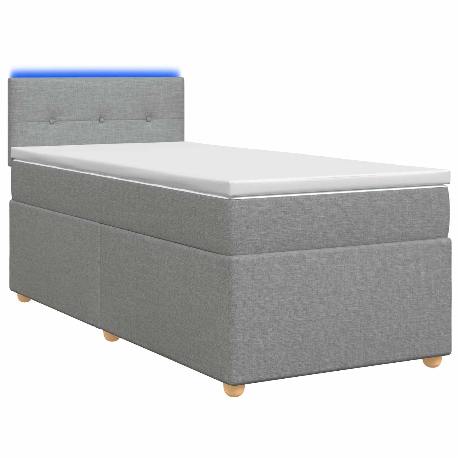 Lit boxspring avec matelas Gris clair 90 x 200 cm Tissu - XIOS