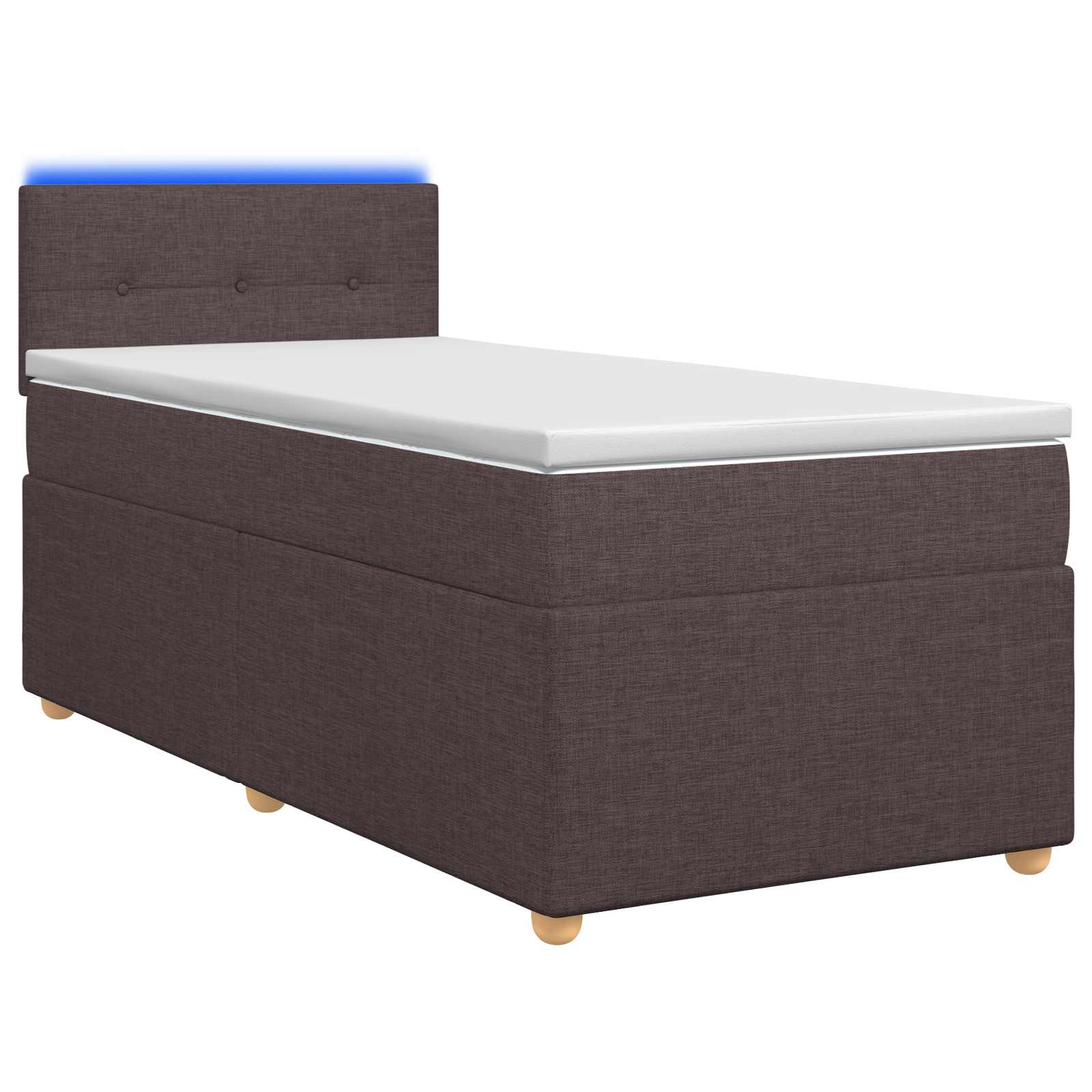Lit boxspring avec matelas Marron foncé 90 x 200 cm Tissu - XIOS