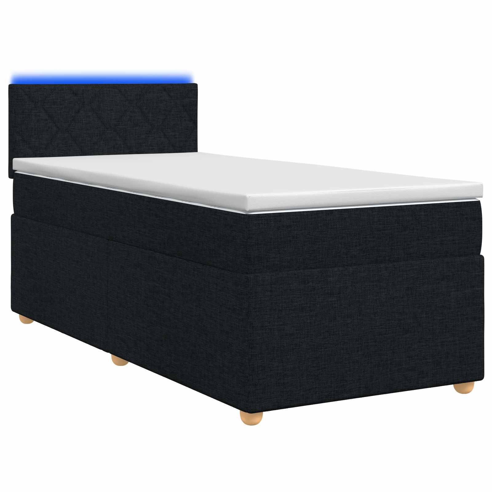 Lit boxspring avec matelas Noir 90 x 200 cm Tissu - XIOS