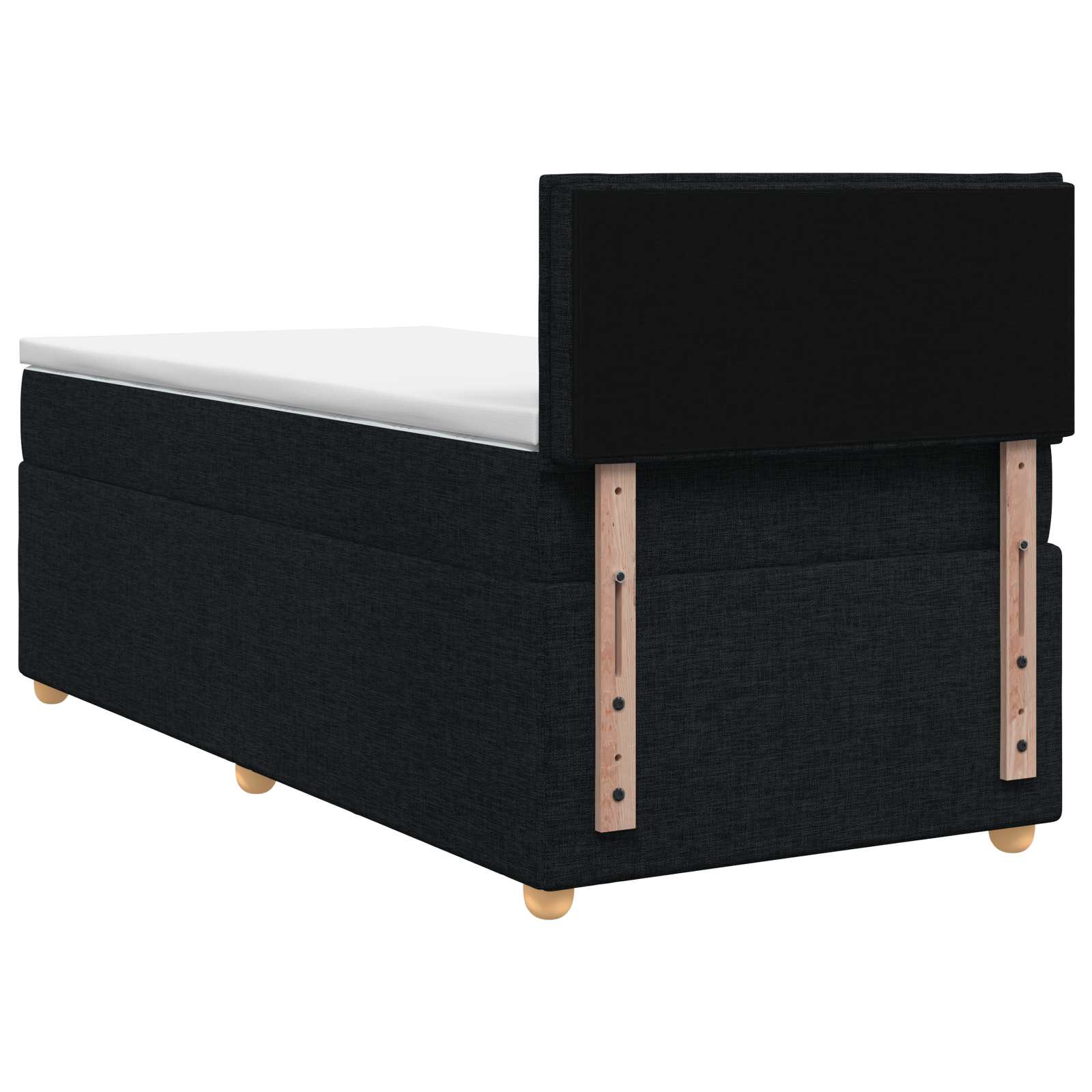 Lit boxspring avec matelas Noir 100 x 200 cm Tissu - XIOS