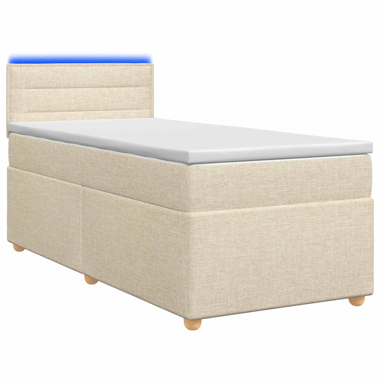 Lit boxspring avec matelas Crème 100 x 200 cm Tissu - XIOS