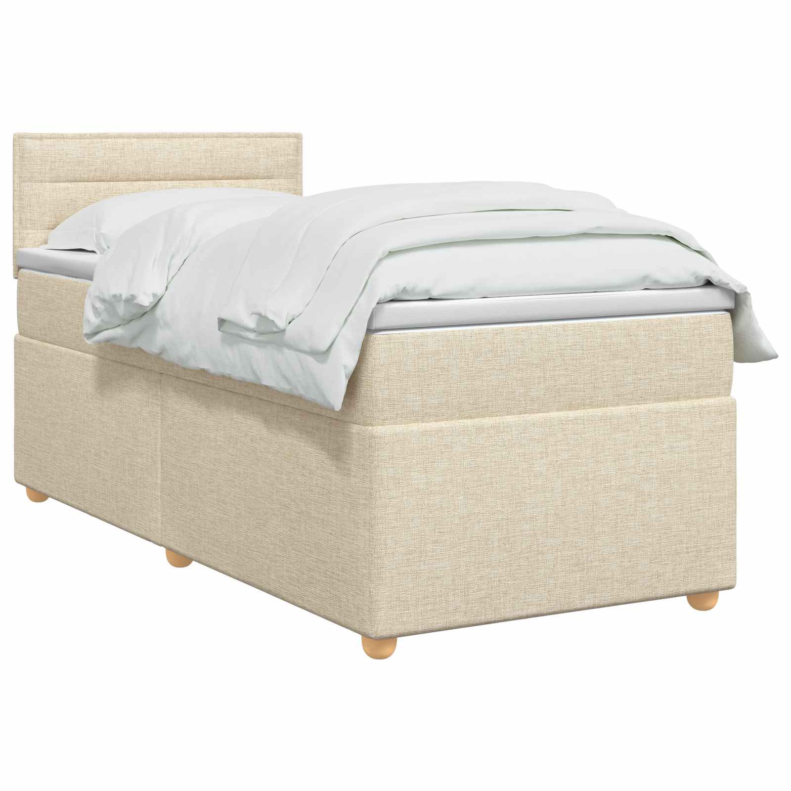 Lit boxspring avec matelas Crème 100 x 200 cm Tissu - XIOS