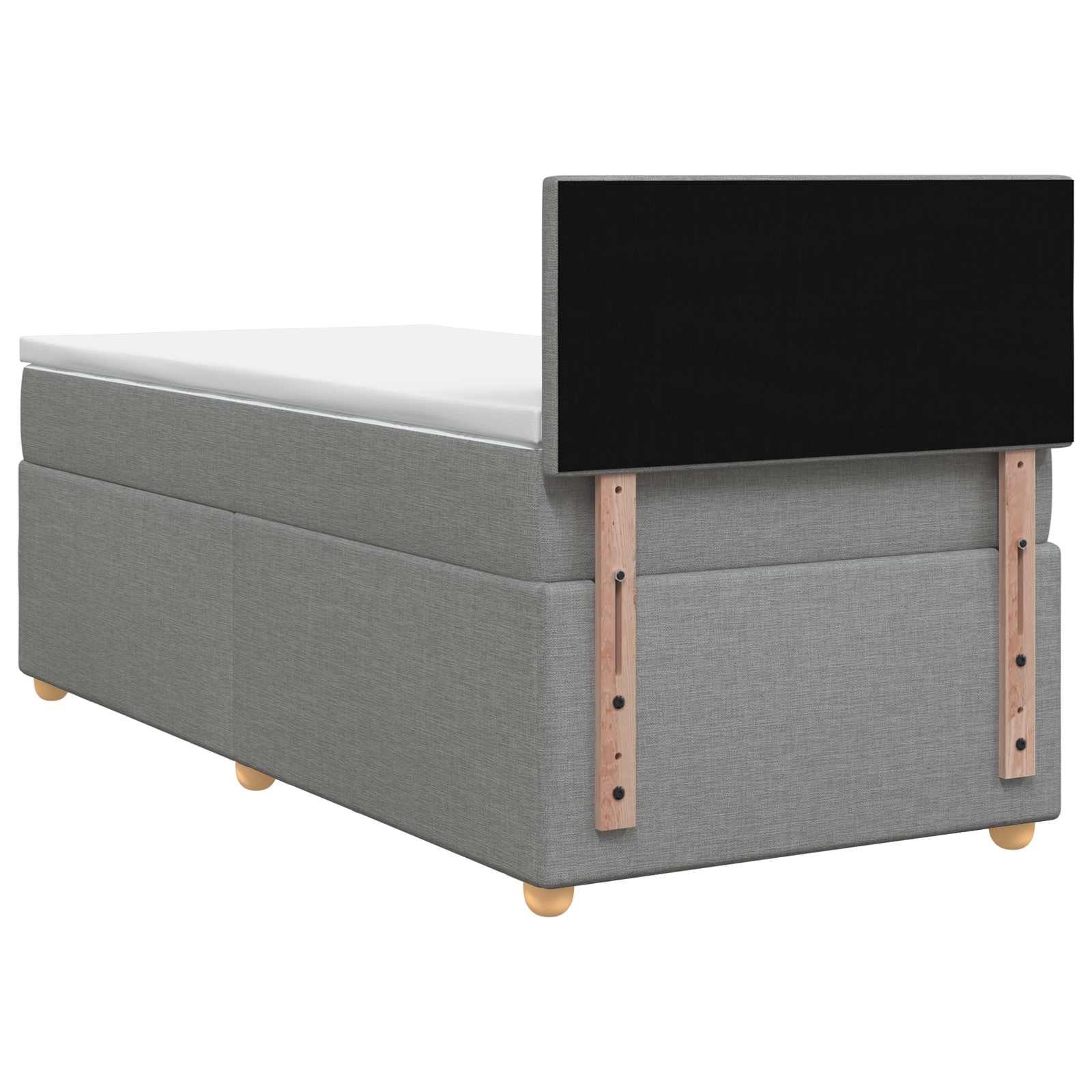 Lit boxspring avec matelas Gris clair 100 x 200 cm Tissu