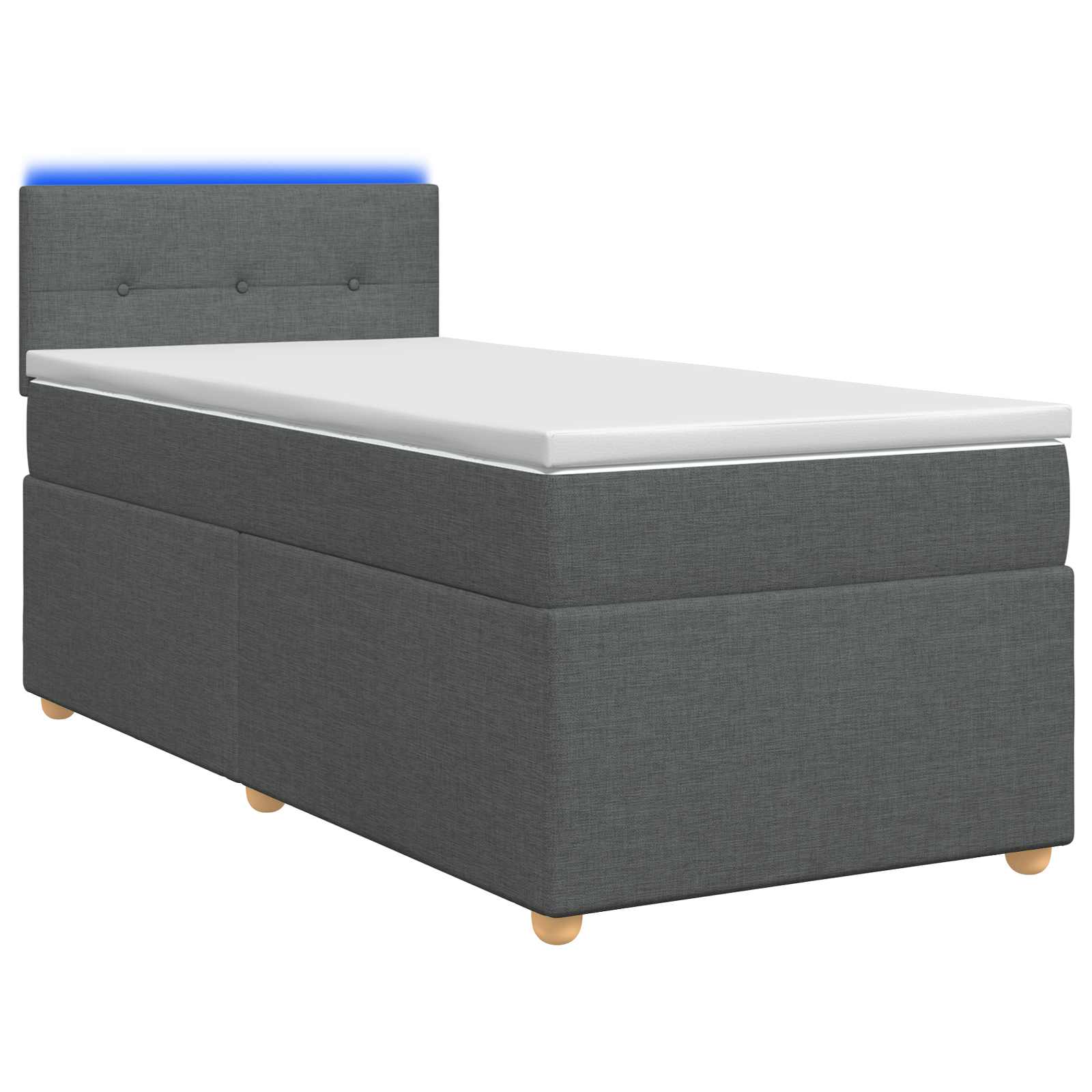 Lit boxspring avec matelas Gris foncé 100 x 200 cm Tissu