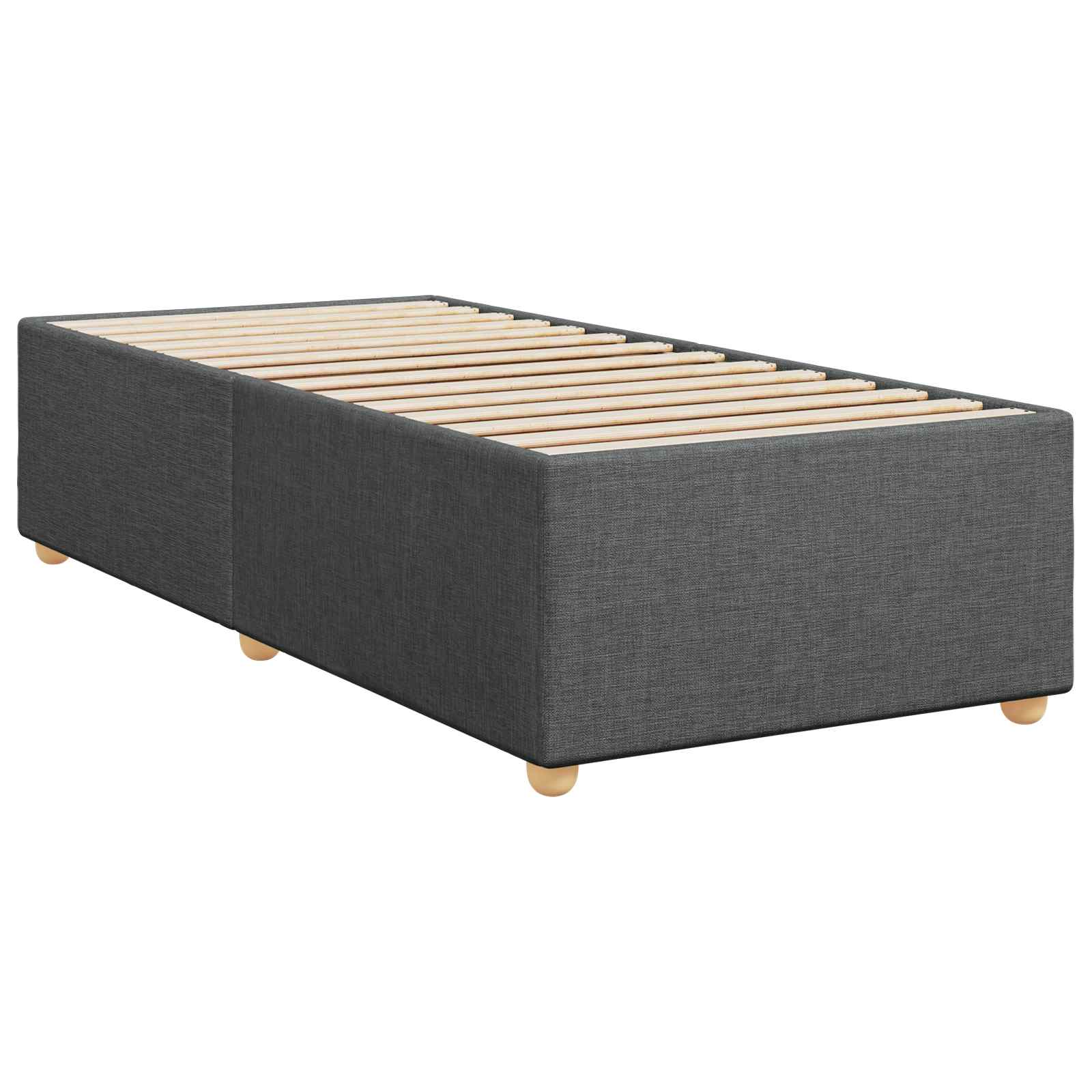 Lit boxspring avec matelas Gris foncé 100 x 200 cm Tissu