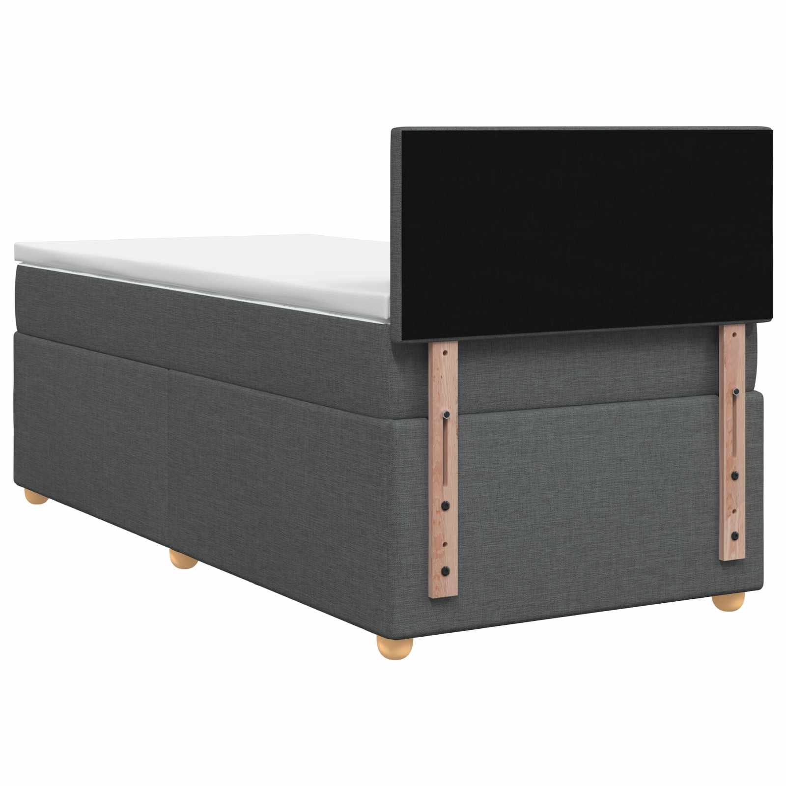 Lit boxspring avec matelas Gris foncé 100 x 200 cm Tissu