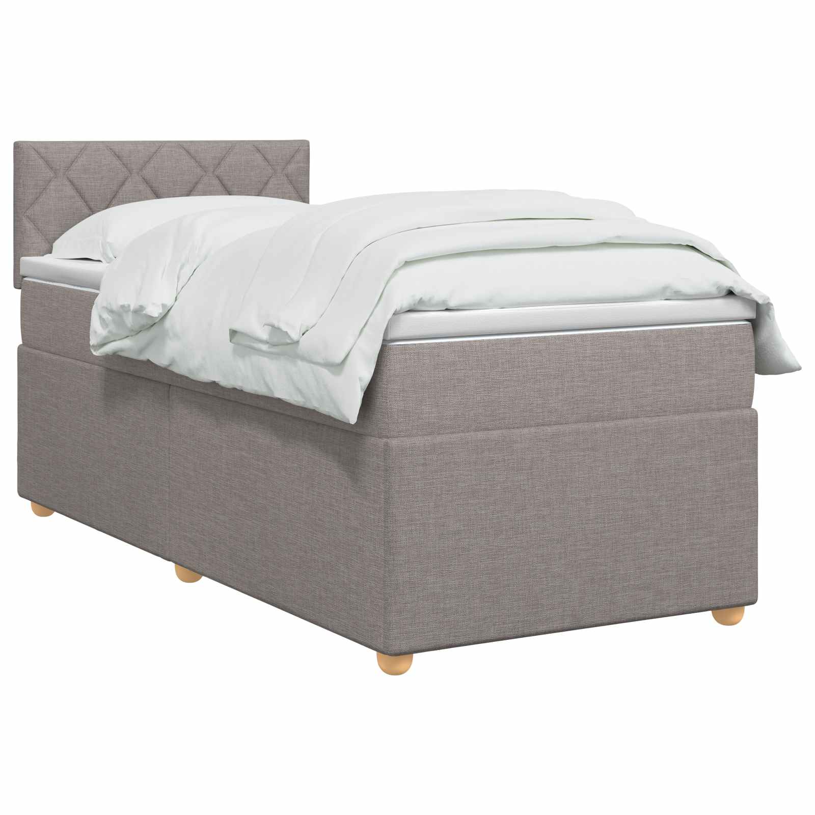 Lit boxspring avec matelas Taupe 100 x 200 cm Tissu - XIOS