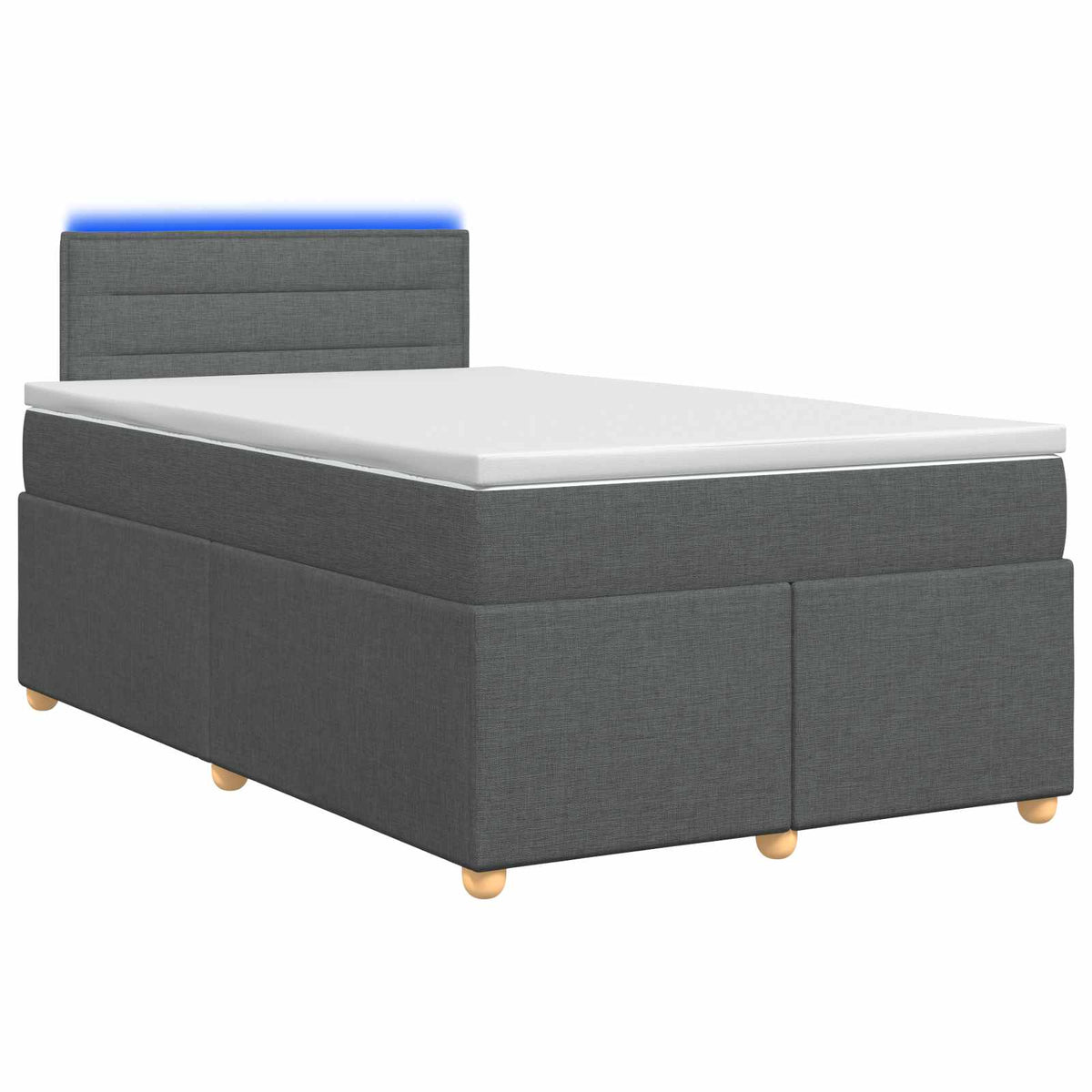 Lit boxspring avec matelas Gris foncé 120 x 190 cm Tissu