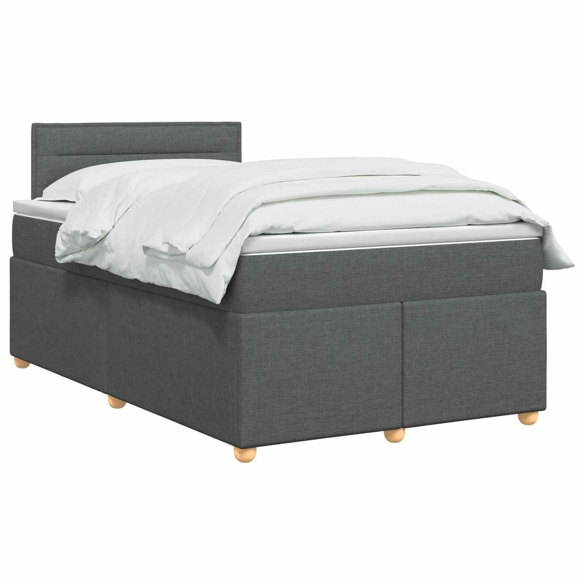 Lit boxspring avec matelas Gris foncé 120 x 190 cm Tissu