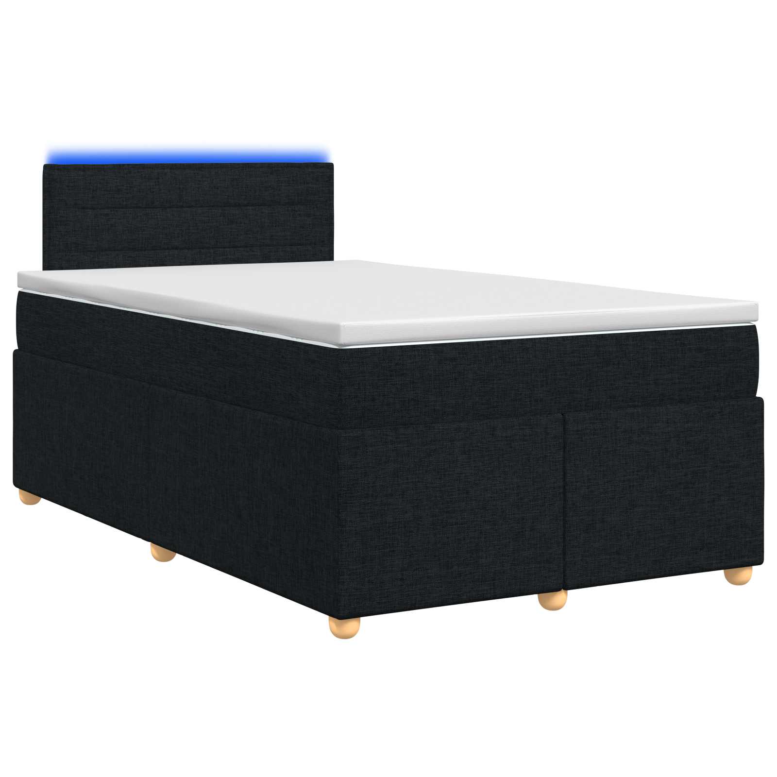 Lit boxspring avec matelas Noir 120 x 190 cm Tissu
