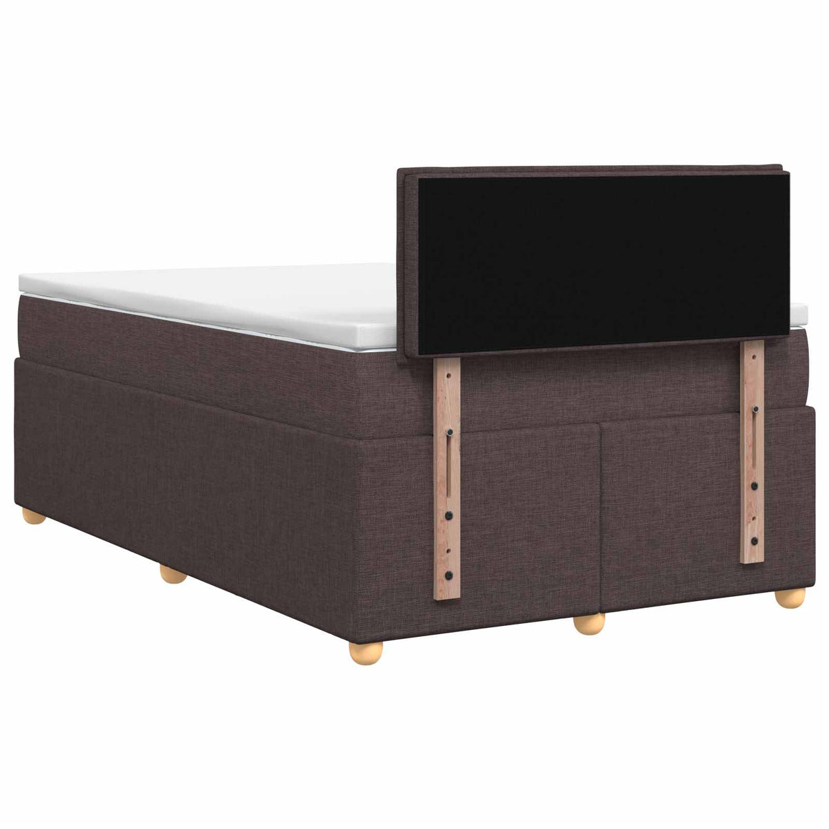 Lit boxspring avec matelas Marron foncé 120 x 190 cm Tissu